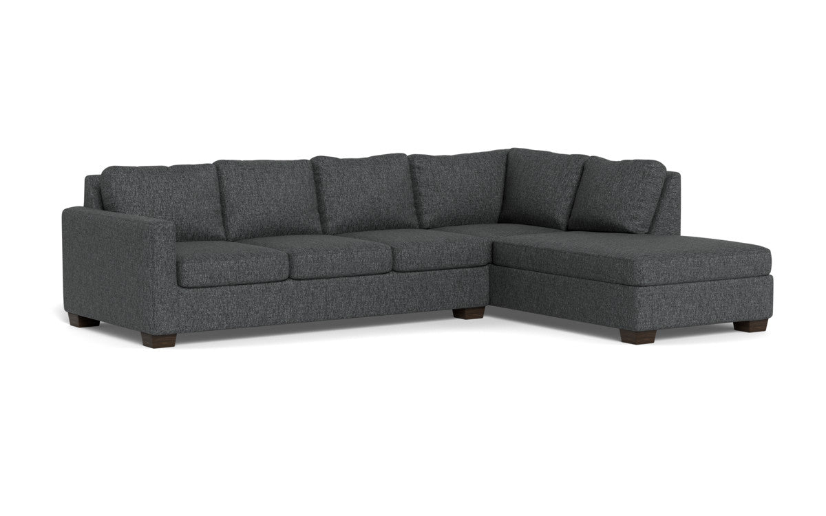 Track 121 Right Chaise Sleeper Sectional Sofa - Modern L-Shaped Convertible Couch with Pull-Out Bed for Living Room, Guest Room & Small Spaces