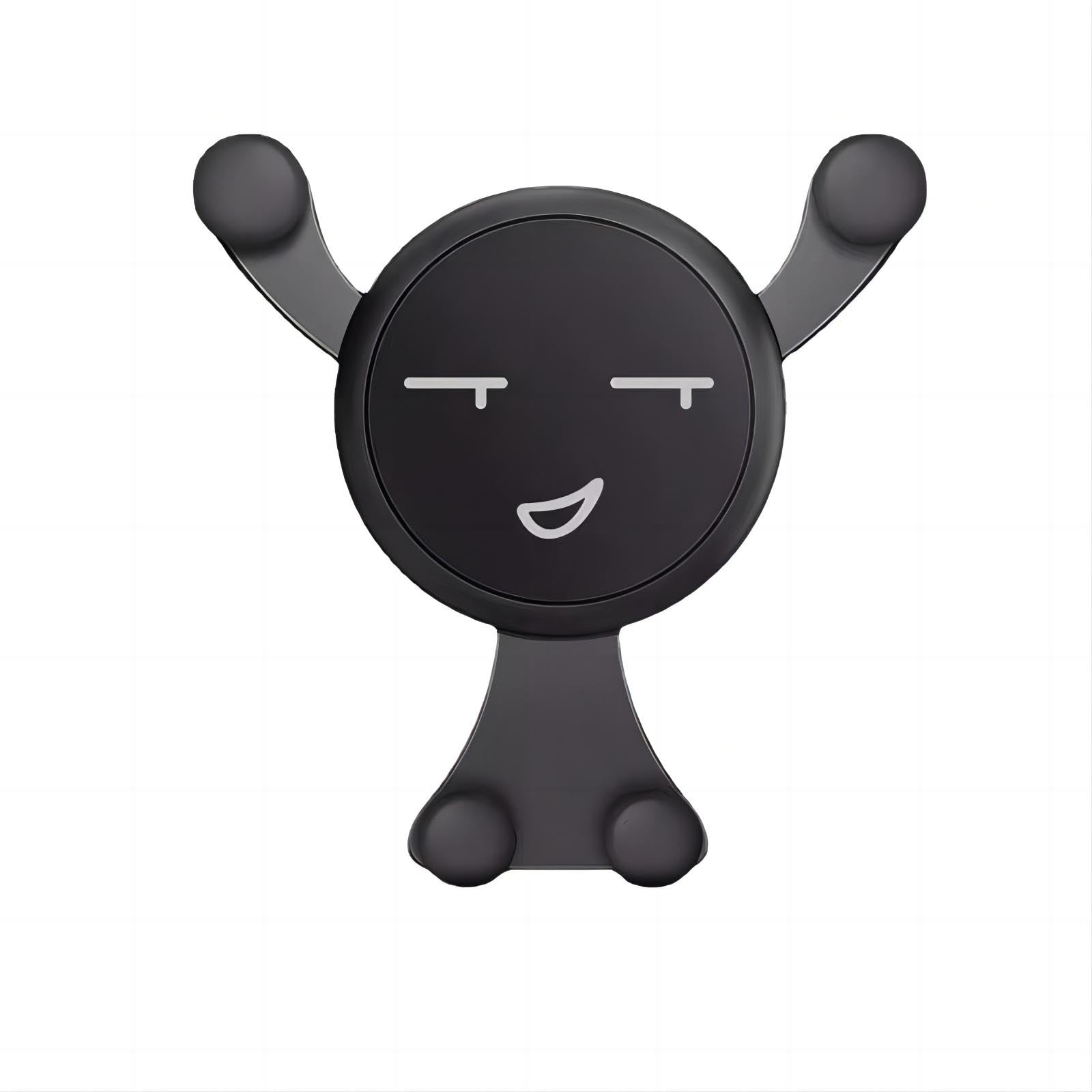 Cartoon Car Air Vent Phone Mount Holder for iPhone & Android 4.0-6.0 Inch Smartphones - Universal Car Accessories with Secure Clip - Perfect for Road Trips, GPS Navigation & Hands-Free Driving (Black)