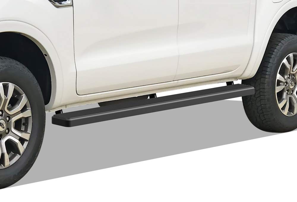 APS 5 Inch Matte Black Running Boards | Compatible with 2019-2023 Ford Ranger SuperCrew Cab 4-Door | Side Steps & Side Bars for Easy Entry & Exit | Off-Road & Daily Driving Accessories