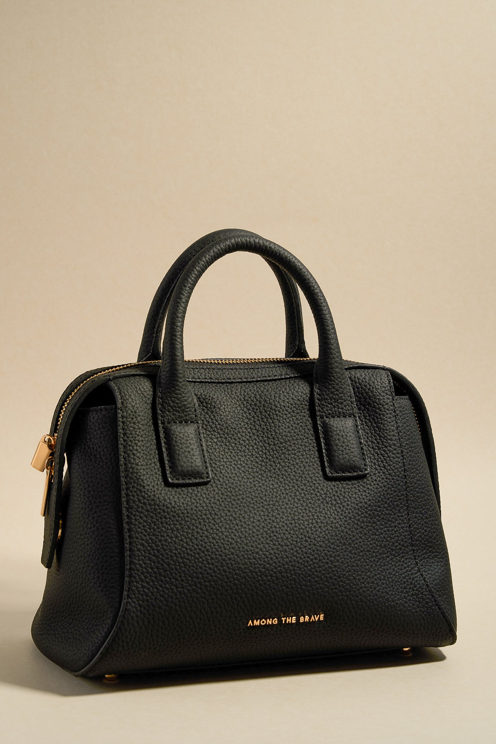 Amalfi Black Leather Double Handle Shoulder Bag for Women - Stylish Handbag for Work, Travel & Everyday Use