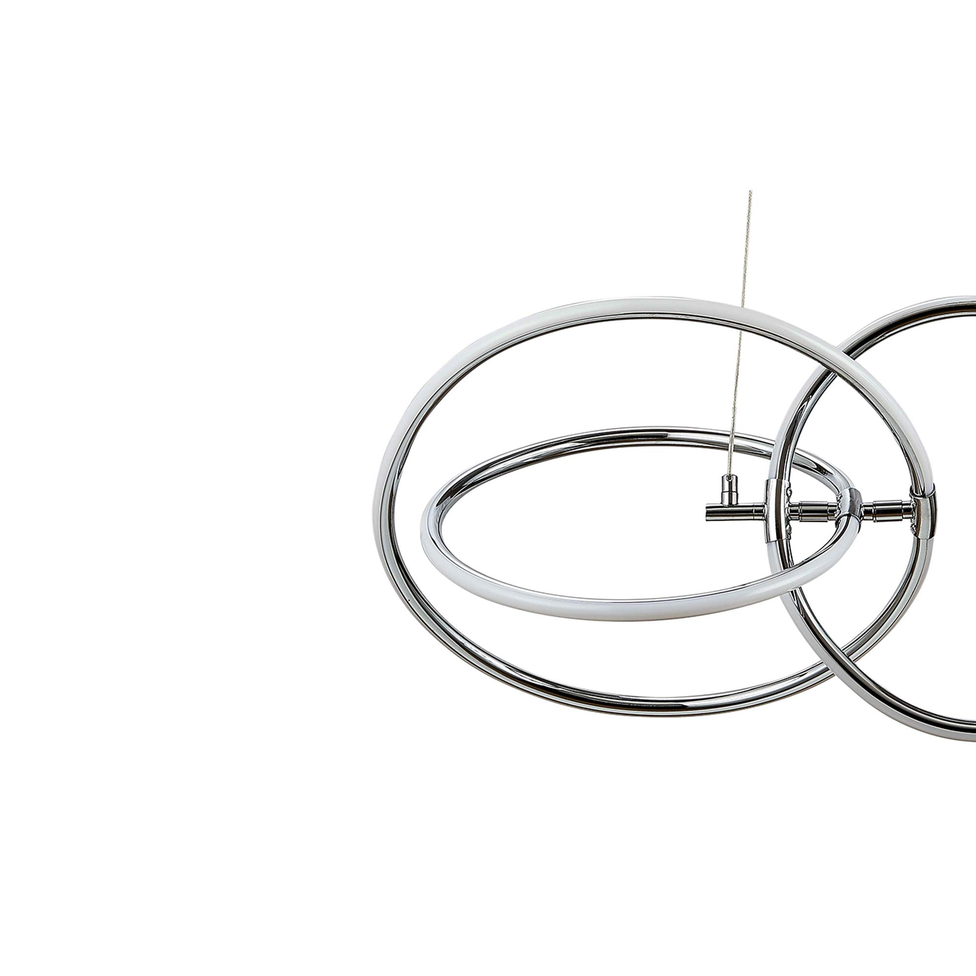 5-Light LED Ring Pendant Light in Polished Chrome - Modern Ceiling Fixture for Kitchen Island, Dining Room & Bedroom Lighting | AA Warehousing