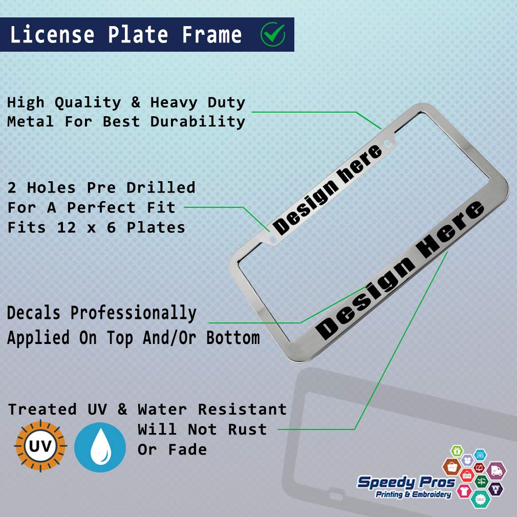 Speedy Pros Metal Zinc License Plate Frame - Weatherproof Chrome Car Accessories with 2 Holes - Perfect for Ghost Hunting Enthusiasts & Outdoor Adventures