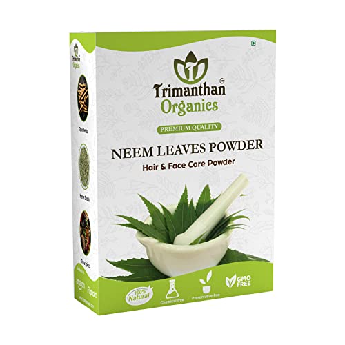 TRIMANTHAN ORGANICS Neem Leaves Powder for Face & Hair Care - 100% Natural Herbal Treatment for Acne, Dandruff & Skin Problems | Organic & Chemical-Free (100g) | Perfect for DIY Face Masks, Hair Packs & Ayurvedic Remedies