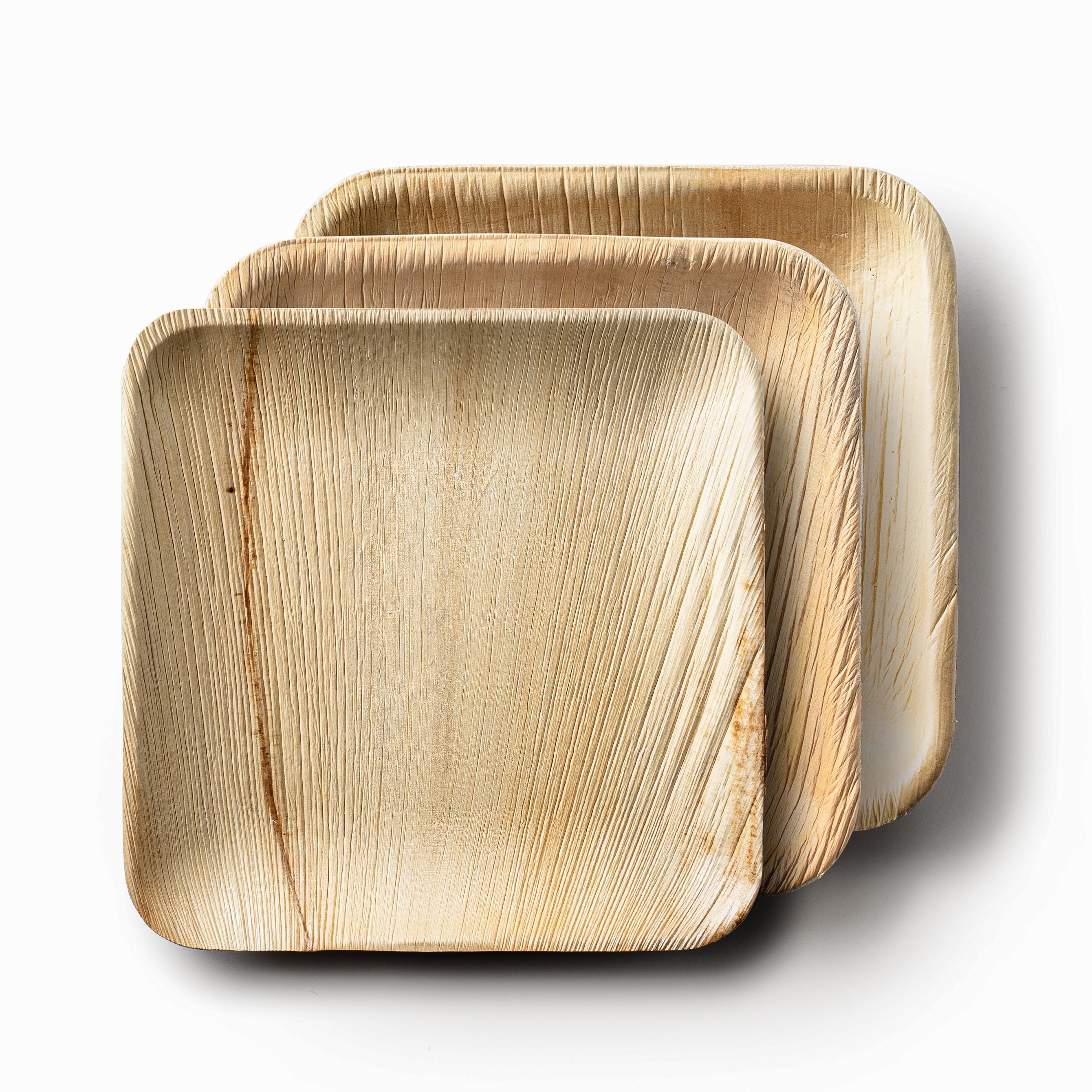 Eco-Friendly 100% Compostable Square Palm Leaf Plates - Natural Disposable Bamboo-Style Dinnerware for Parties, Picnics & Sustainable Living