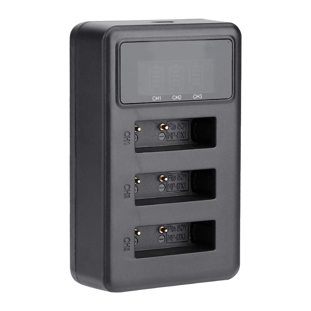 NP BX1 USB Charger - 3 Slot Portable Action Camera Battery Charger | Fast Charging Accessory for NP BX1 Cameras | Perfect for Travel, Outdoor Adventures & Vlogging