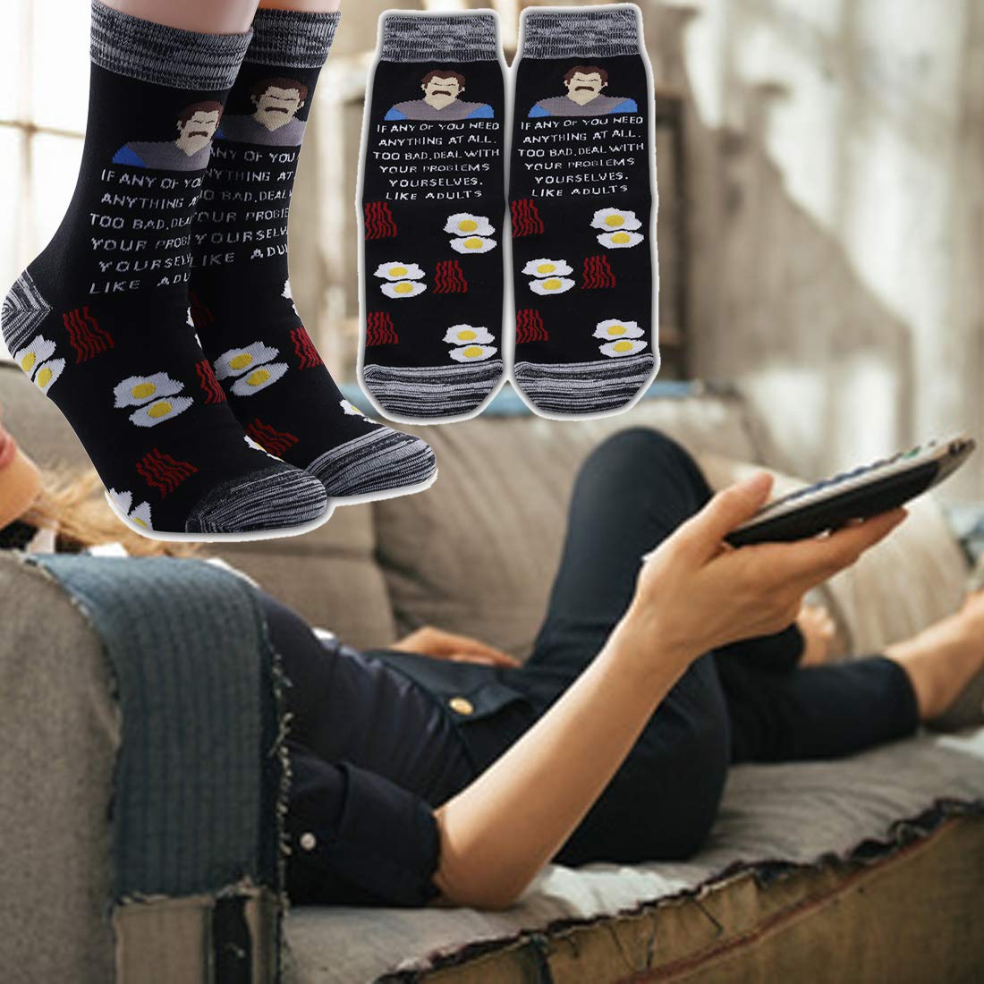 LEVLO Swanson Quote Socks - Funny Motivational Socks for Men & Women - Perfect Gift for Parks and Rec Fans - Great for Office, Gifts & TV Show Lovers