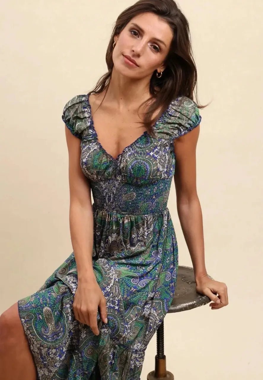 Elena Printed Long Robe - Soft & Stylish Women's Loungewear for Home Relaxation & Spa Days