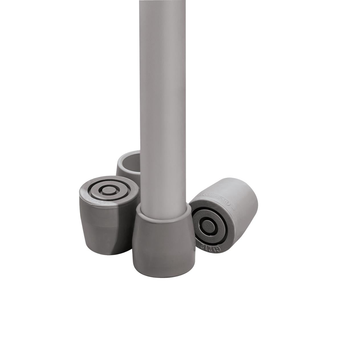 Universal Rubber Tips for Walking Canes, Crutches & Mobility Aids - 1 Pair Gray - Non-Slip Cushioning for Stability & Comfort - Indoor/Outdoor Use