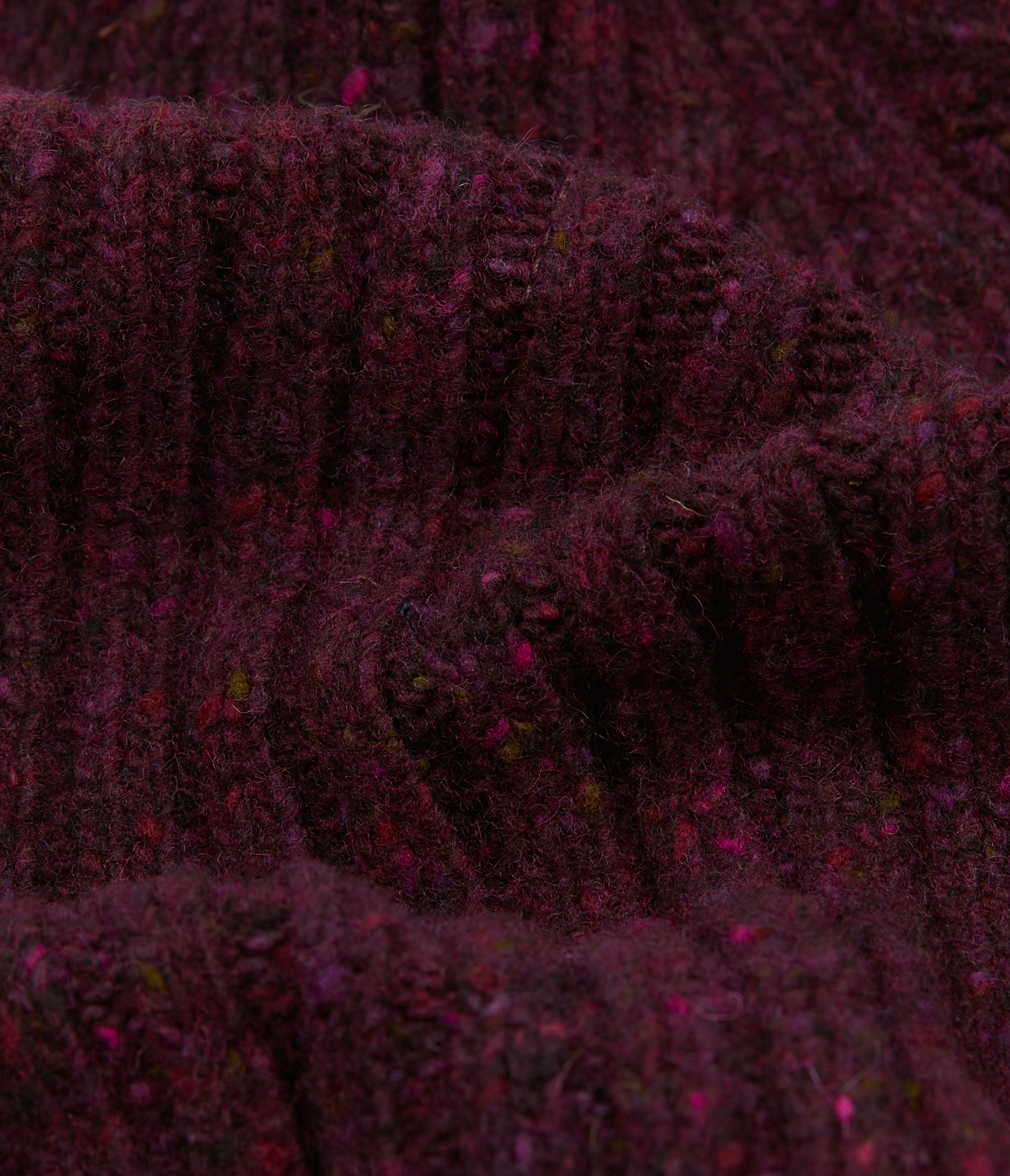 Warm Purple Donegal Ribbed Merino Wool Knit Beanie Hat for Men & Women - Winter Outdoor Hiking Skiing Snow Sports Accessory