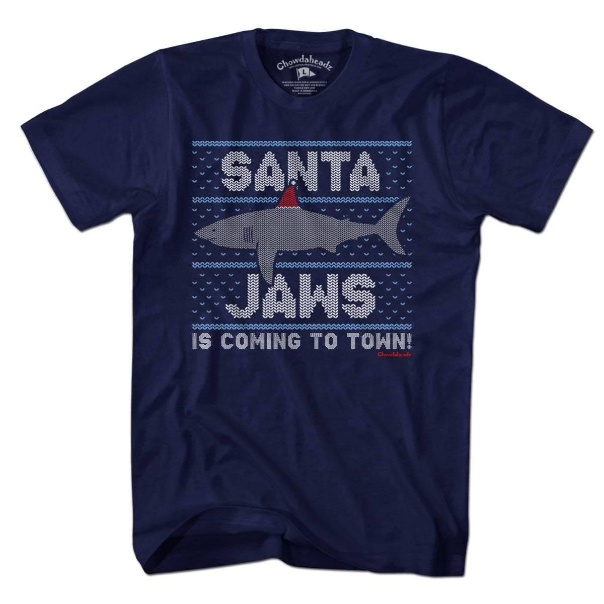 Santa Jaws Holiday T-Shirt - Unisex Vintage Christmas Shark Tee | Soft Cotton Blend | Funny Festive Apparel for Xmas Parties & Gifts