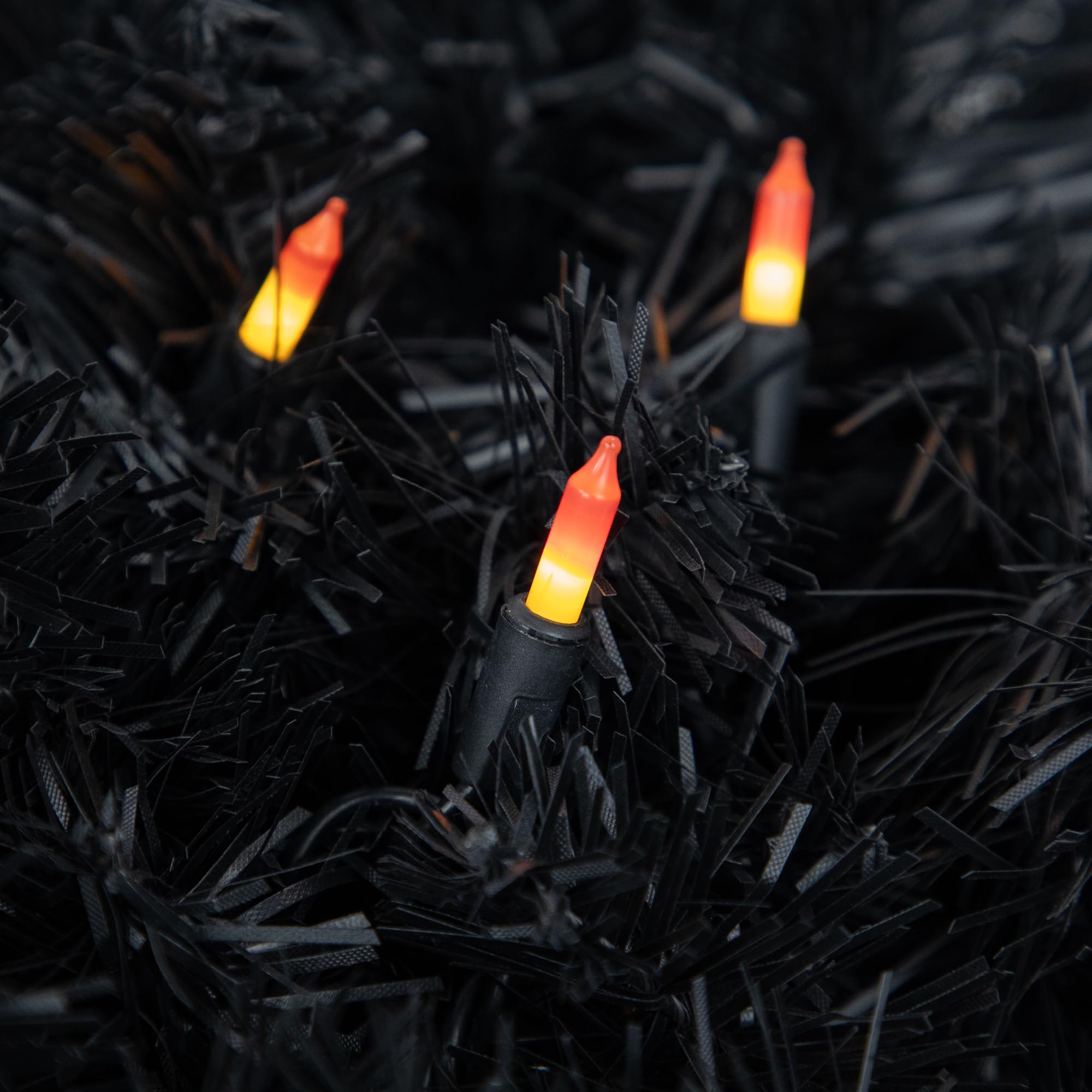 Northlight 100-Count Candy Corn Halloween String Lights - 20.5 ft Black Wire for Party Decorations, Outdoor Halloween Lighting, and Home Holiday Decor