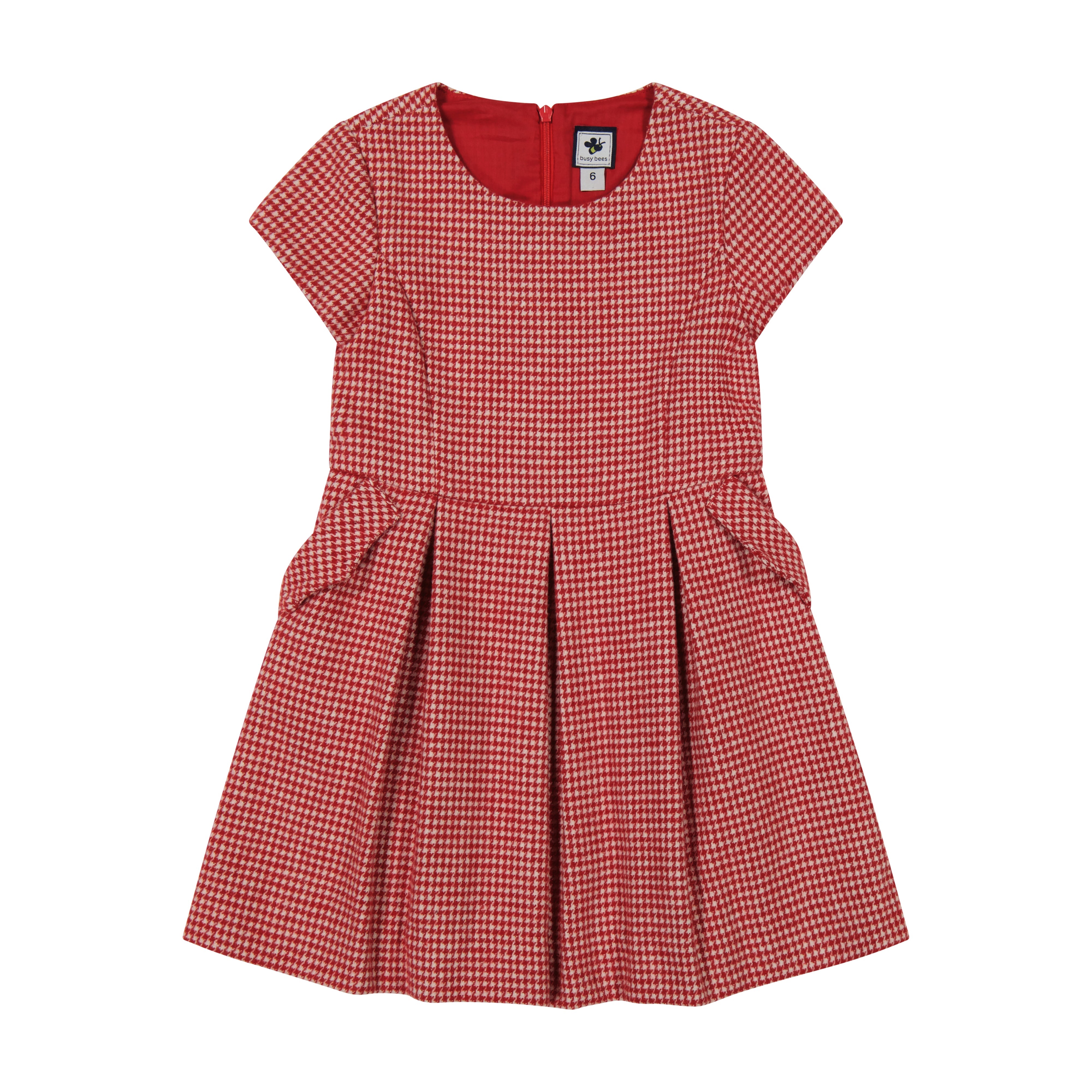 Scarlett Women's Party Dress - Red Houndstooth Check Pattern Cocktail Dress for Evening Events, Holiday Parties & Special Occasions