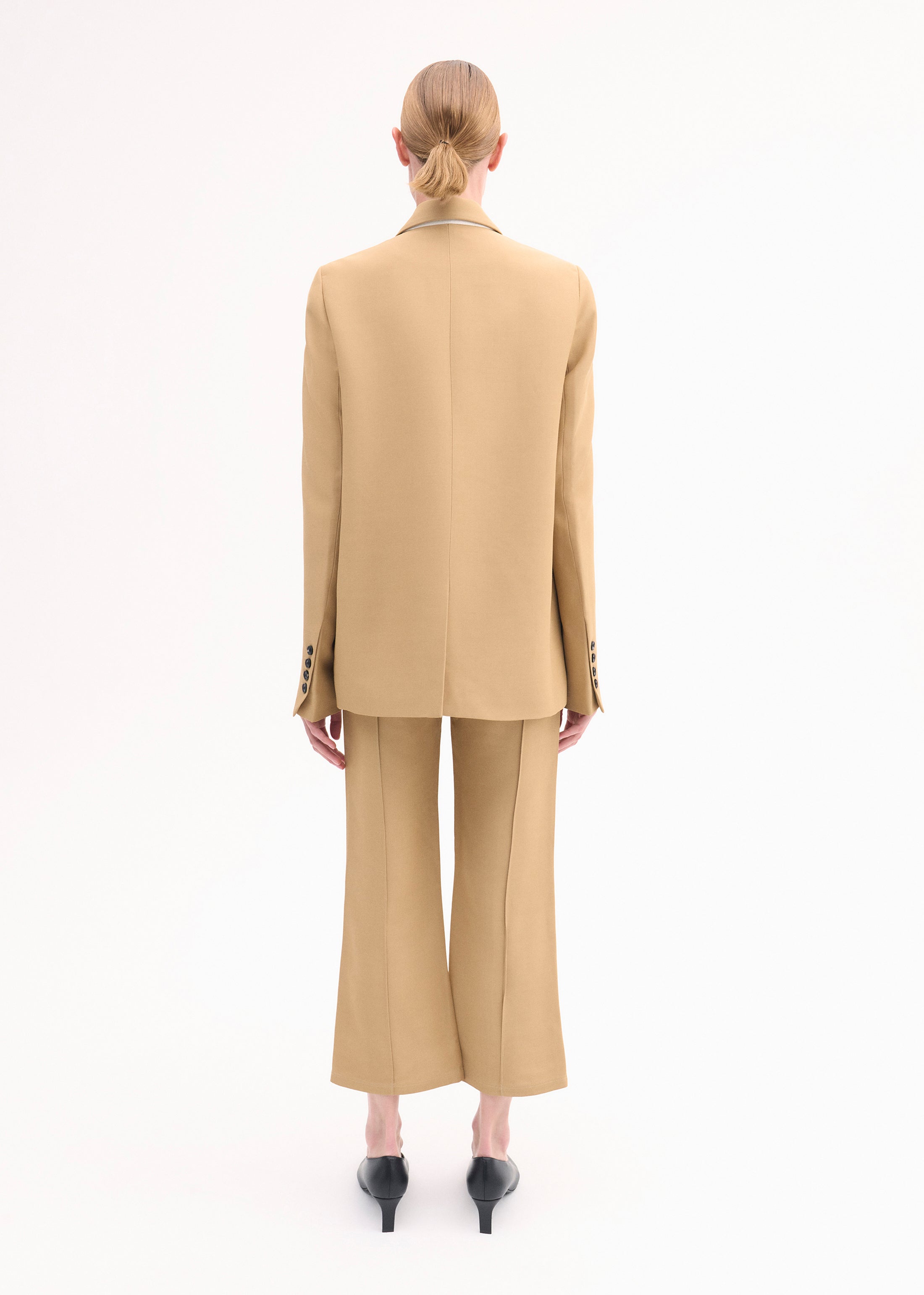 Structured Single Breasted Blazer for Women - Slim Fit Camel Color Business Jacket - Perfect for Office Wear, Interviews & Formal Events
