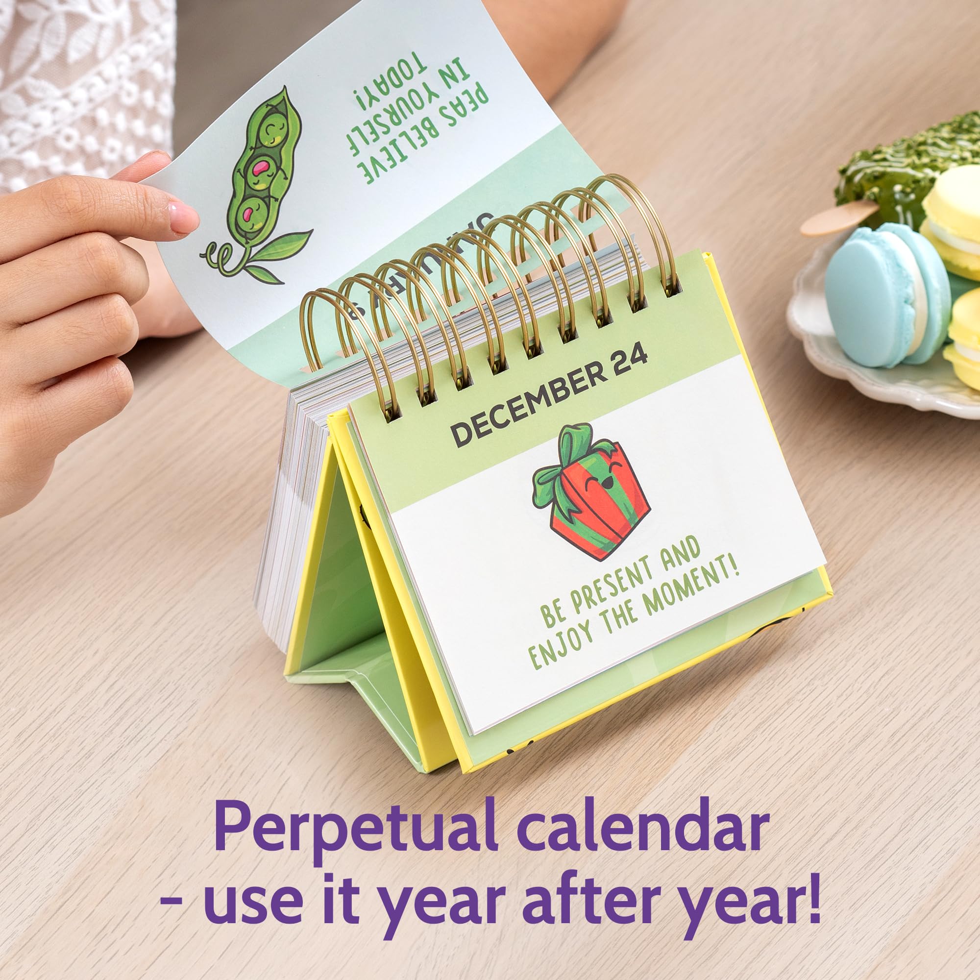 T MARIE Motivational Desk Calendar - Daily Perpetual Office Calendar for Women & Men | Inspirational Quotes, Positive Affirmations | Perfect for Office Decor, Work Desk Accessories & Gift Ideas | Boost Productivity & Daily Motivation