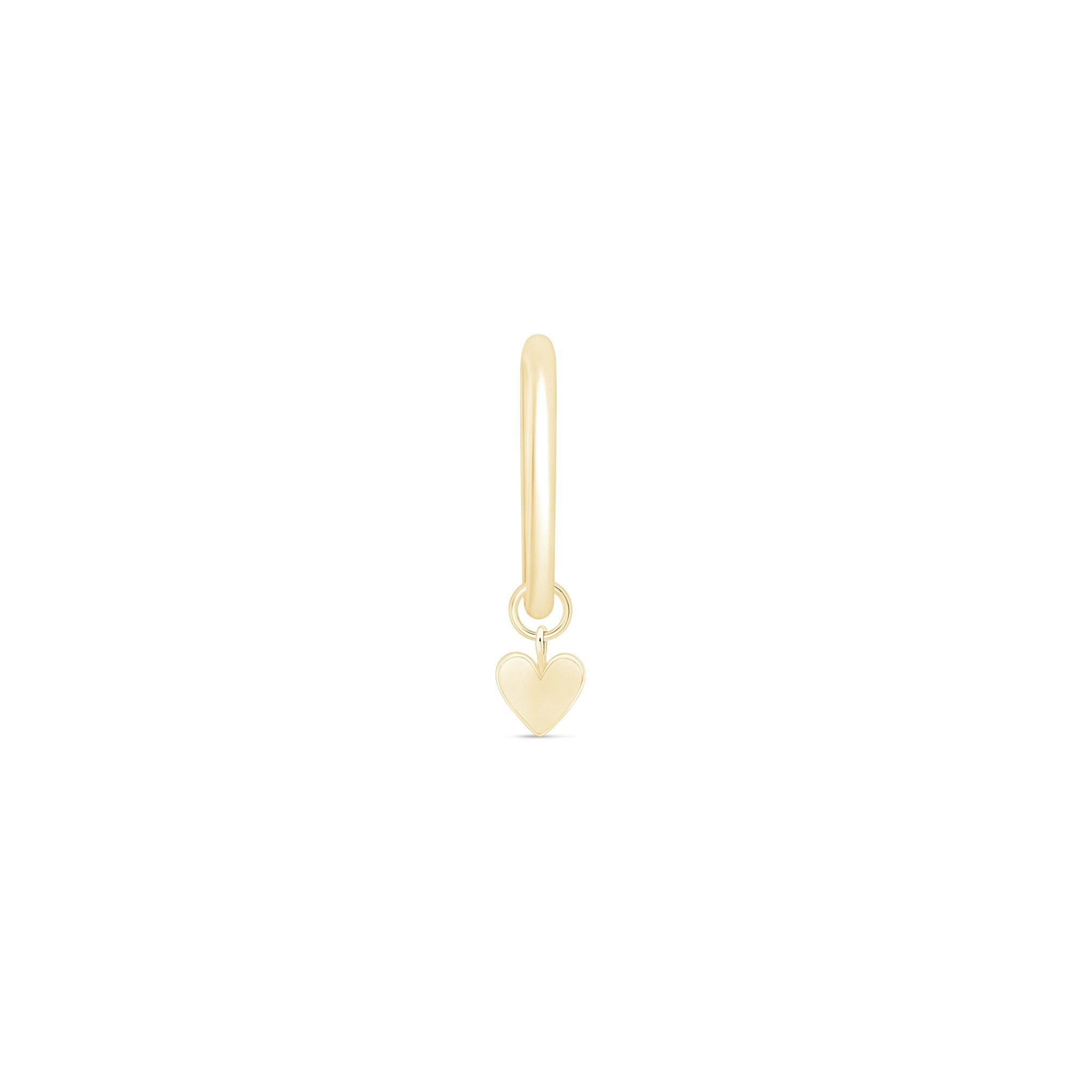 14k Yellow Gold Hoop Earrings with Heart Charm - Elegant & Dainty Jewelry for Women, Perfect for Valentine's Day Gifts, Anniversary or Everyday Wear