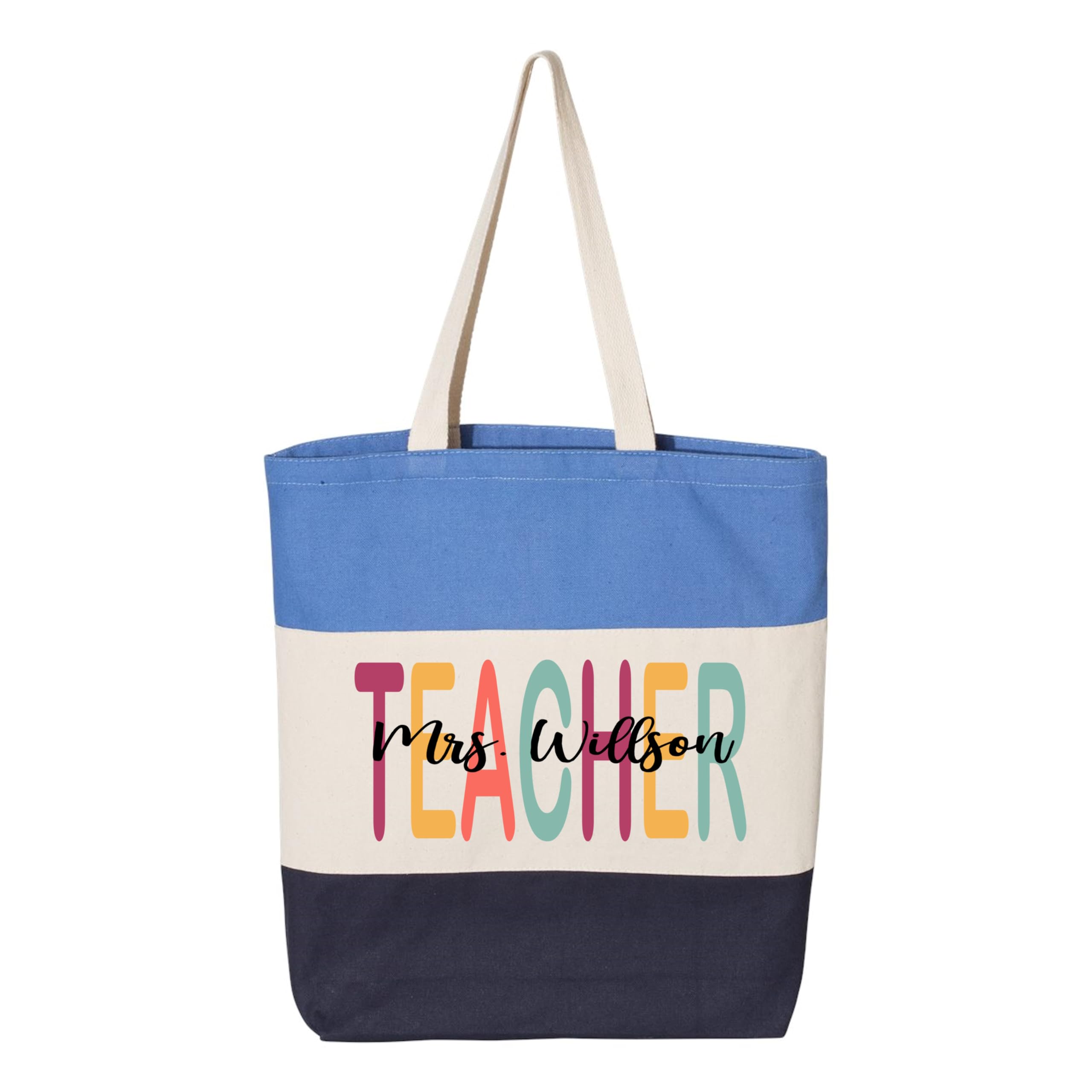 Custom Teacher Tote Bag - Personalized Teacher Gift for Women - Large 15