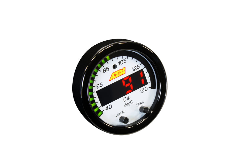 AEM X Series Temperature Gauge Kit 100-300F - Black Bezel & Water Temp Faceplate | Performance Monitoring for Cars, Trucks, Boats | Engine & Fluid Temperature Measurement
