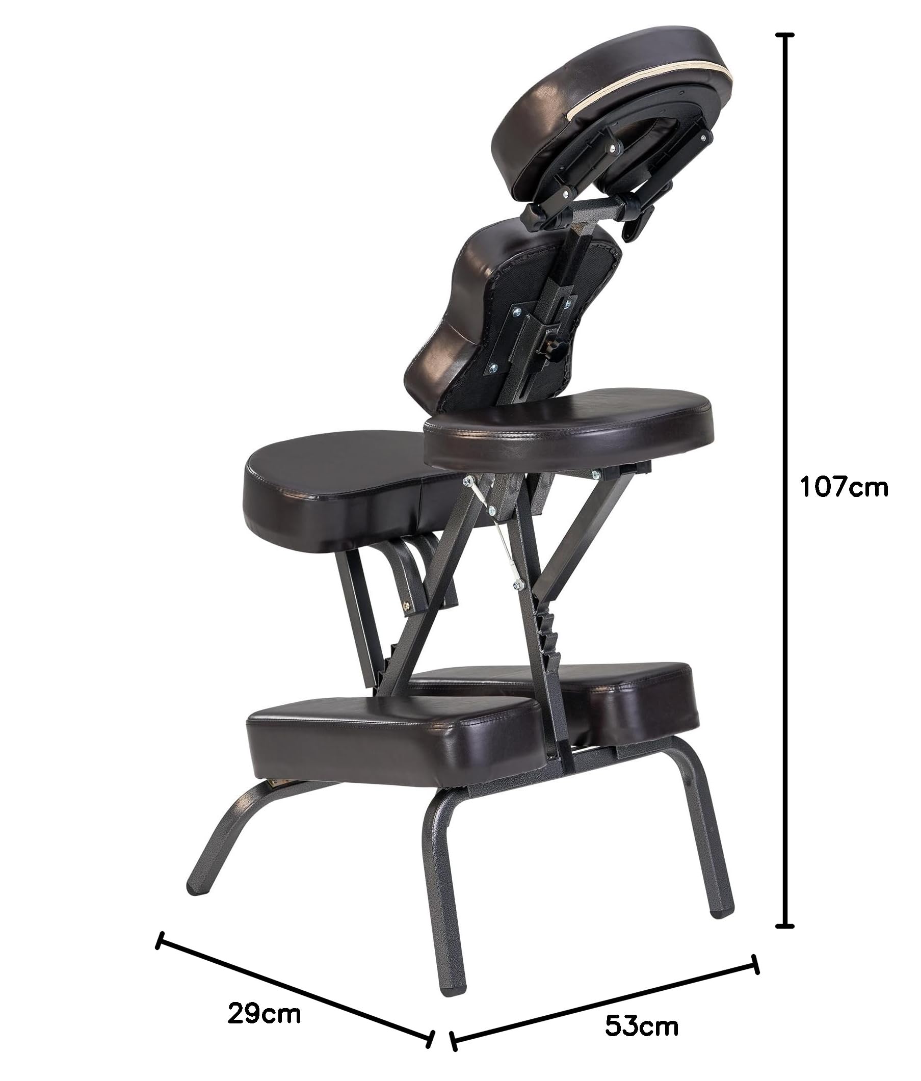 Portable Full Body Massage Chair with Carrying Bag - Adjustable Height Folding Tattoo & Salon Chair with Face Cradle - Lightweight Design for Home, Spa & Tattoo Parlors (Coffee Brown)