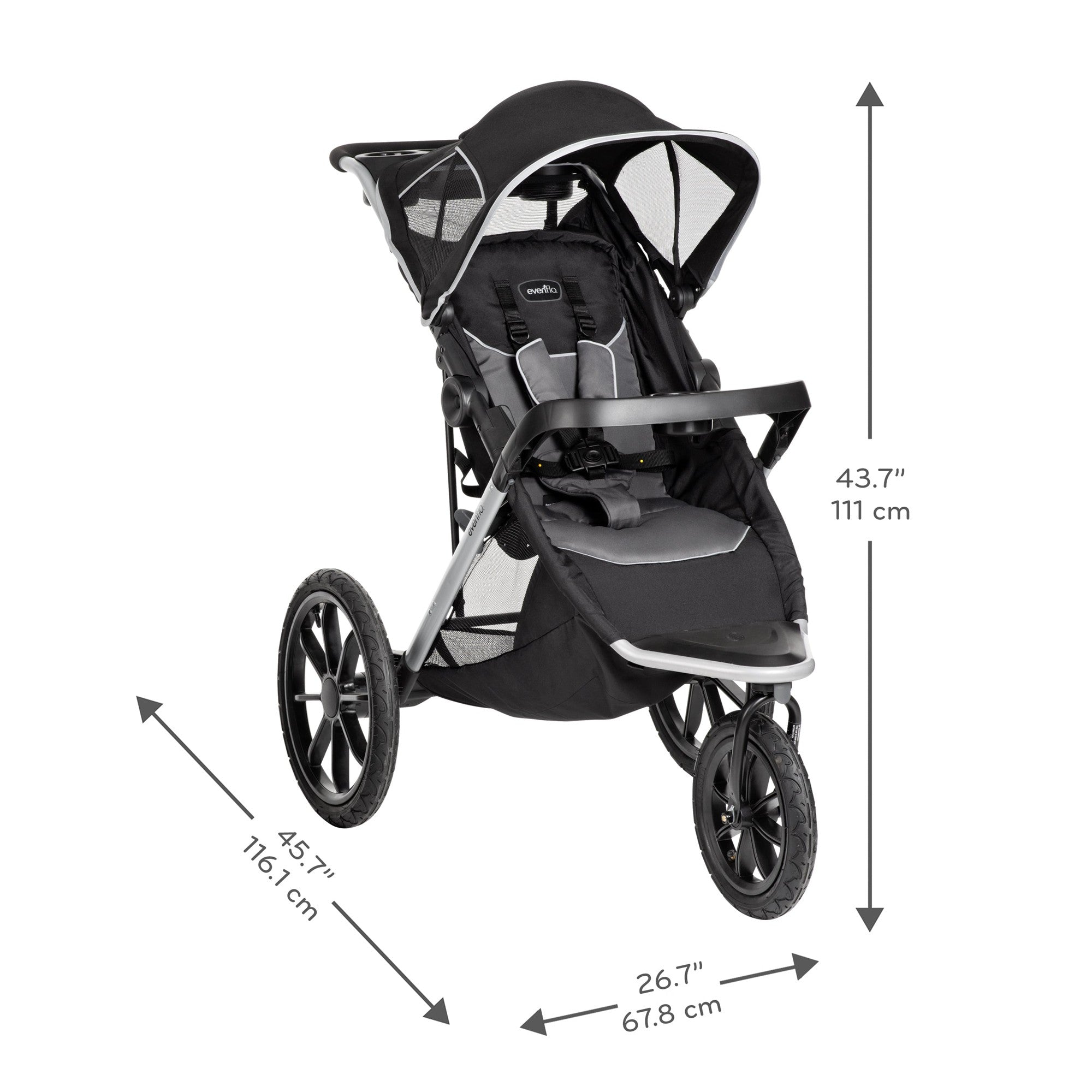 Evenflo Victory Plus Jogging Stroller Travel System - Lightweight All-Terrain Baby Stroller with Car Seat | Perfect for Running, Hiking & Everyday Use