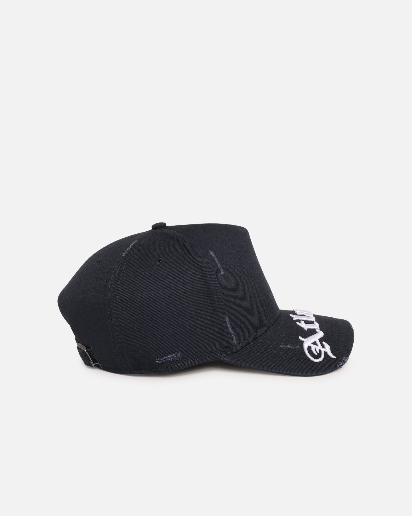 47 Brand Atlanta Braves 'Destruct Gothic Visor' Adjustable Strapback Hat - Natural/Navy Baseball Cap for Men & Women - Perfect for Games, Outdoor Sports & Casual Wear