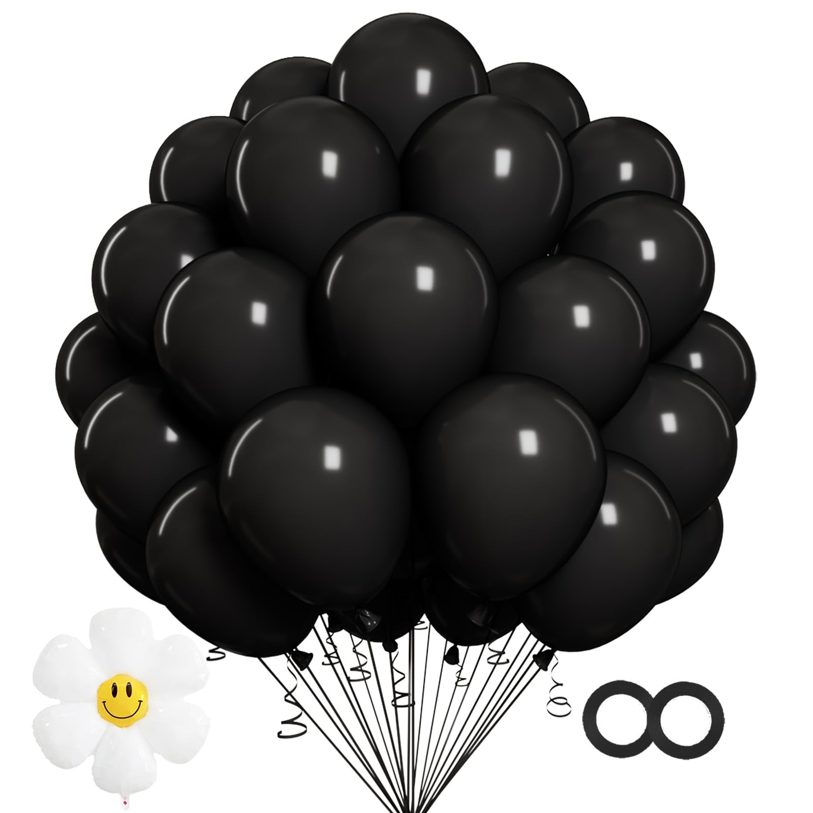 100 Pack 12 Inch Black Latex Balloons - Matte Finish Party Balloons for Birthday, Wedding, Baby Shower & Holiday Decorations - Perfect for Halloween, Graduation & Themed Events