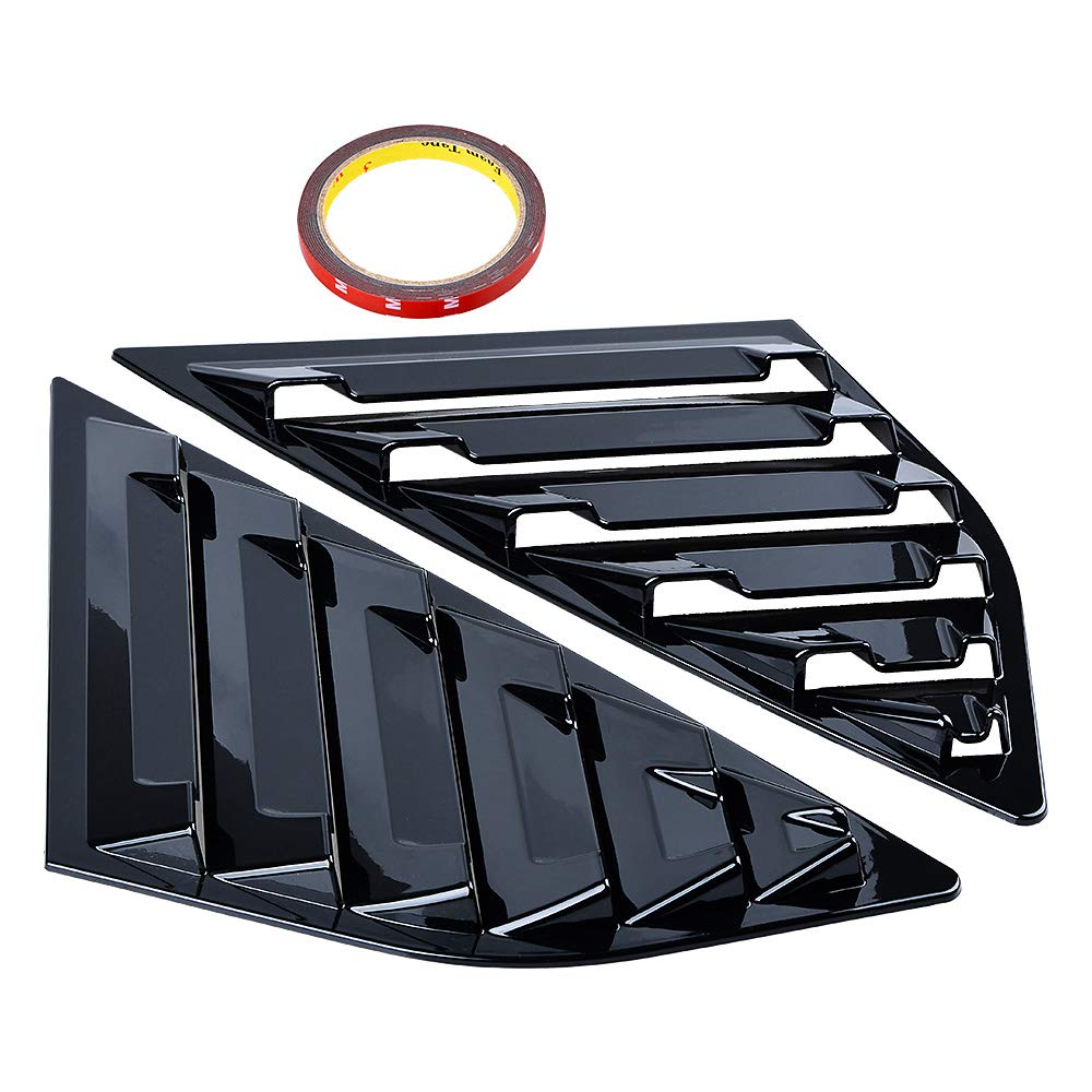 ABS Racing Style Rear Side Window Louvers Air Vent Scoop Shades Cover for 2013-2018 Ford Focus ST RS Hatchback - Glossy Black | Enhances Aerodynamics & Style | Perfect for Car Enthusiasts & Street Racing