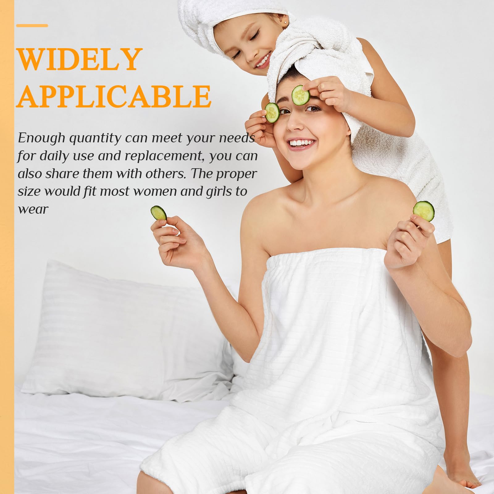 Tigeen 4-Piece Spa Wrap Towel Set for Women - Adjustable Elastic Bath Robe, Lightweight Shower Cover - Perfect for Spa, Massage & Home Relaxation (White Stripes)