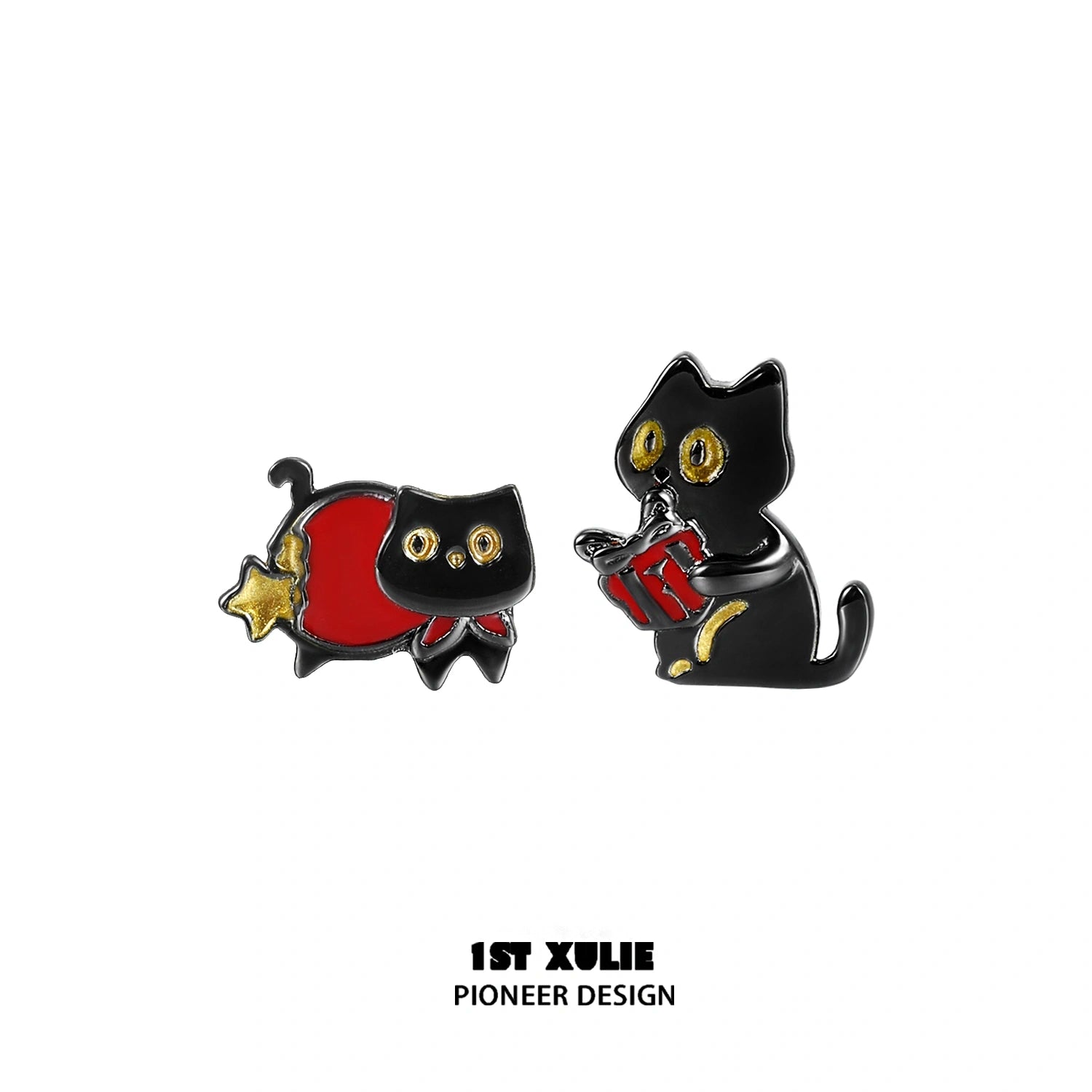Lucky Cat Stud Earrings for Women - 925 Sterling Silver with 18K Gold Plating - Cute Japanese Maneki Neko Jewelry Gift for Good Luck - Perfect for Everyday Wear, Parties & Special Occasions