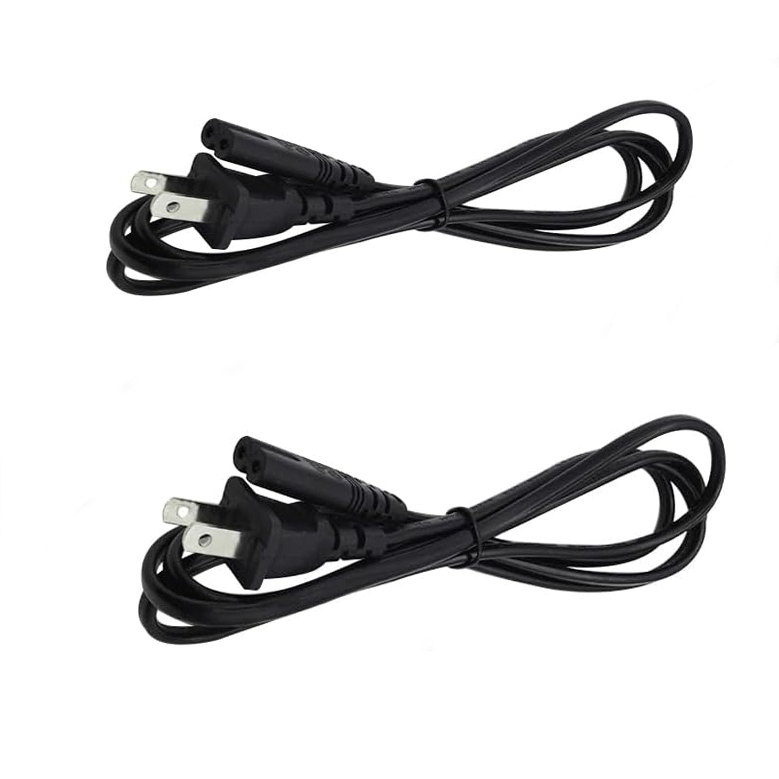 2-Pack 6.5Ft Universal AC Power Cord for TV, Monitor, PS3/PS4/PS5, Xbox Series, Speakers & Printers - Perfect for Gaming Setups & Home Office Electronics