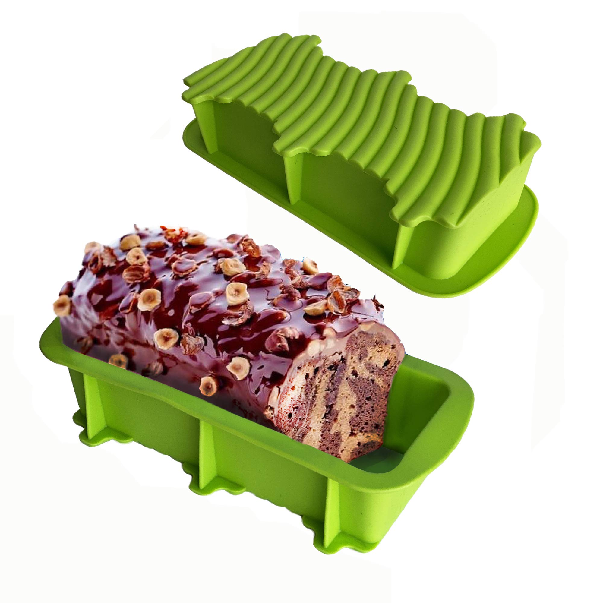 Nonstick Premium Silicone Loaf Pan & Bread Pan - Food Grade Bakeware for Homemade Bread, Cakes & Muffins (Green) | Perfect for Baking, Meal Prep & Holiday Cooking