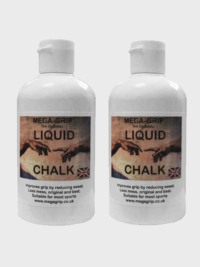 Mega Grip Liquid Chalk 250ml Twin Pack - Premium Non-Slip Gymnastics & Weightlifting Chalk for Rock Climbing, Powerlifting & CrossFit Training