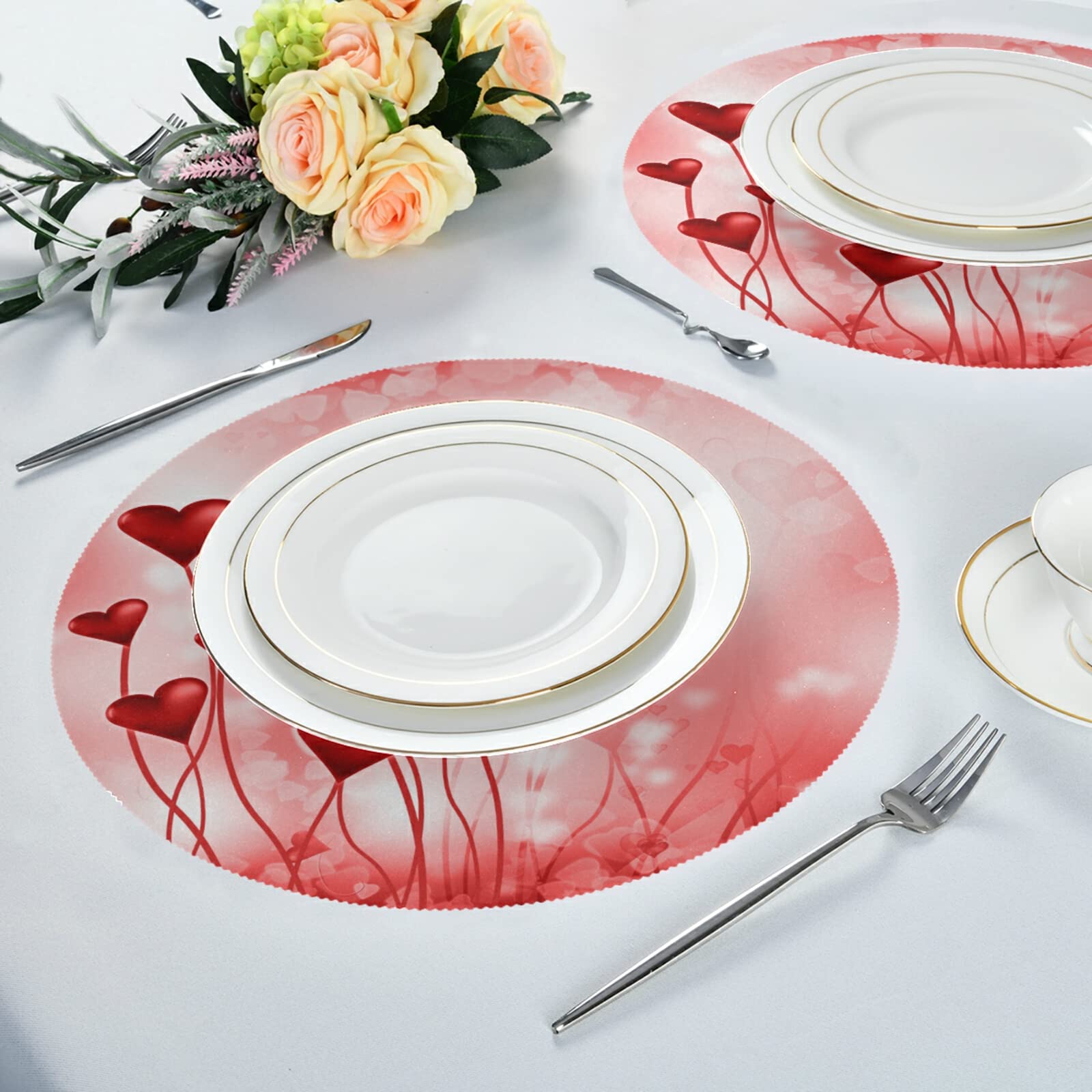 4 Pack Heat-Resistant Washable Placemats for Kitchen & Dining - Non-Slip Table Mats Set for Dinner, Parties & Daily Use