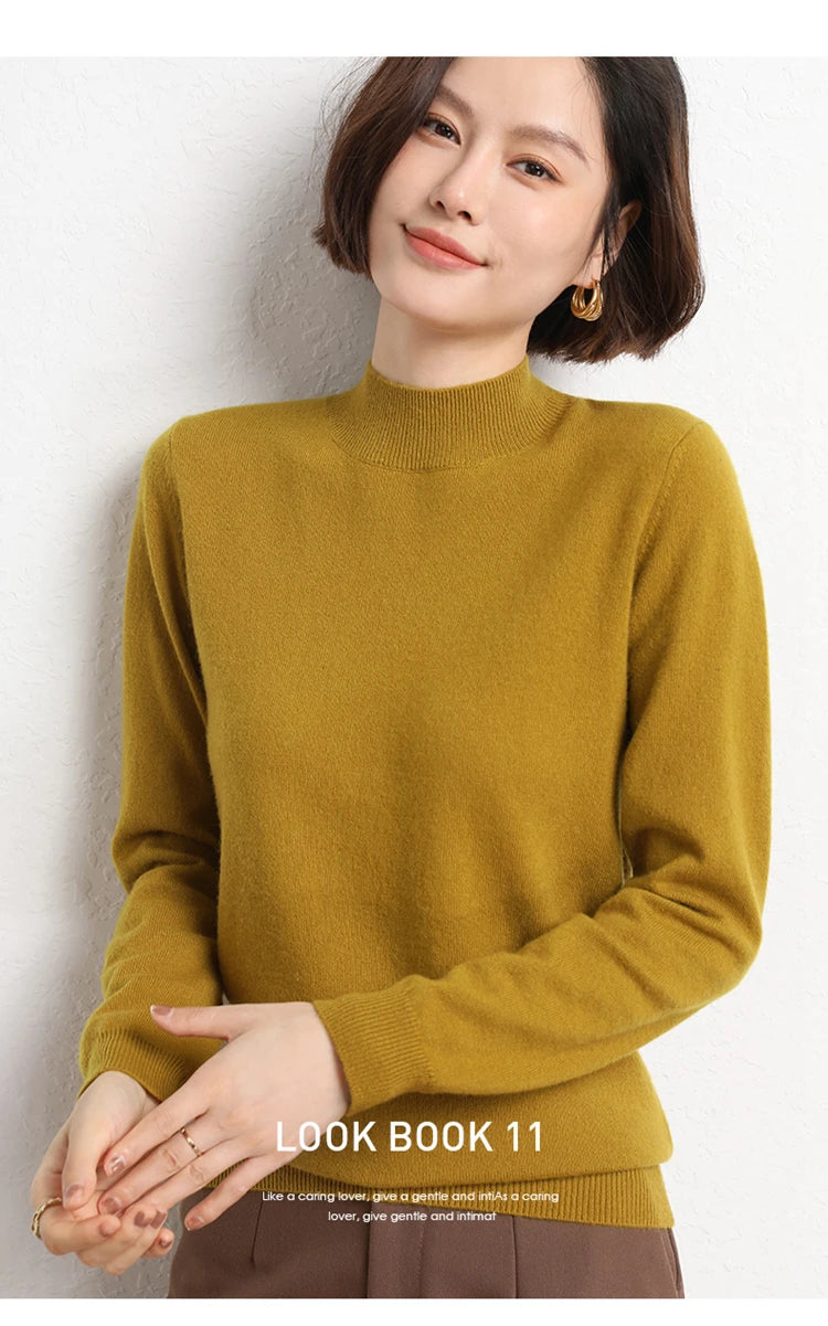 Warm Long Sleeve Pullover Sweater for Women - Cozy Knitwear for Fall & Winter - Perfect for Casual Outfits and Layering