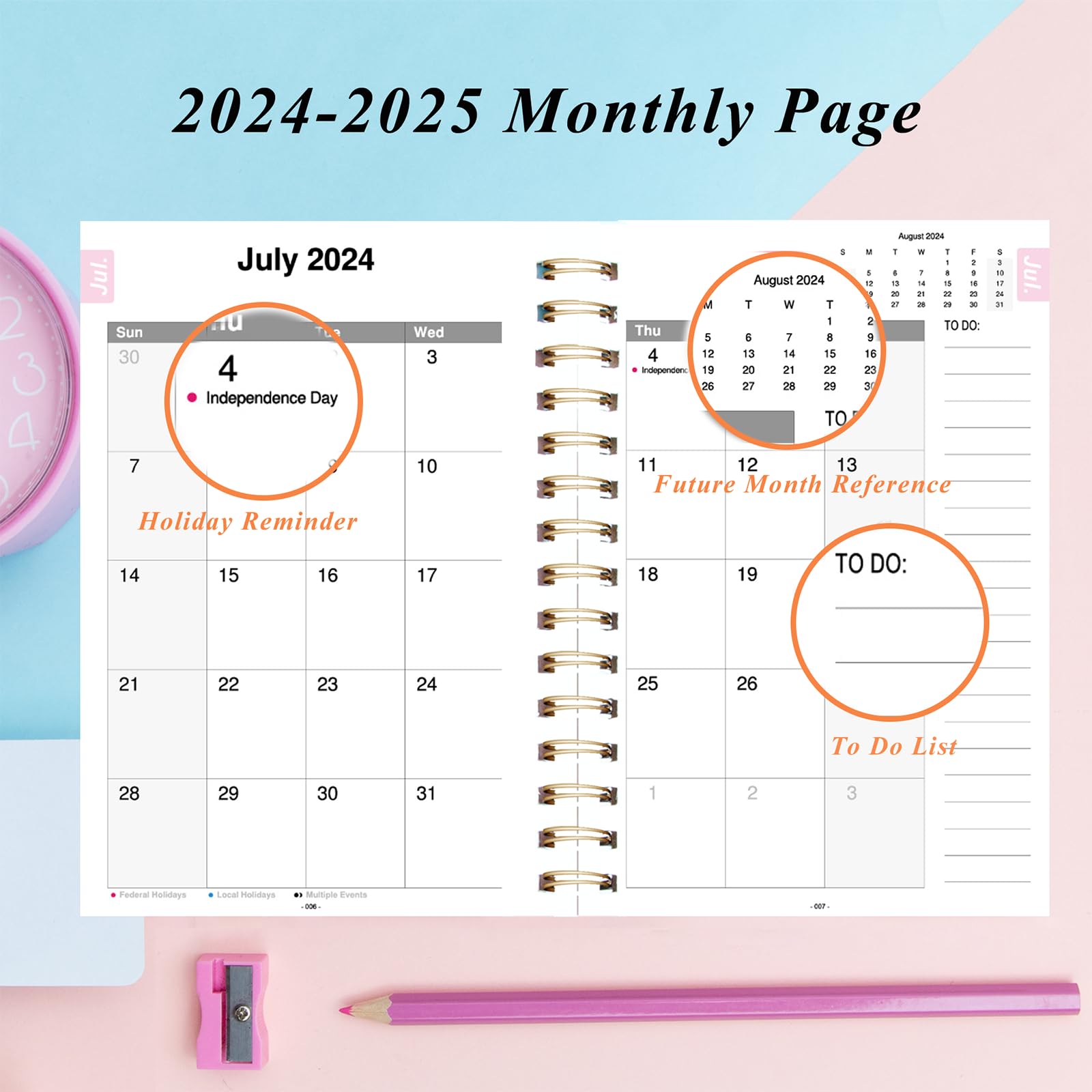 2024-2025 Academic Planner - Daily Weekly Monthly Organizer July 2024 to June 2025 - 5