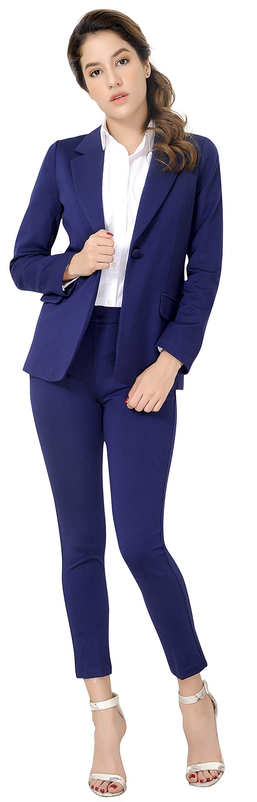 Marycrafts Women's Business Blazer Pant Suit Set - Professional Office Work Attire for Women | Perfect for Business Meetings, Interviews & Corporate Events
