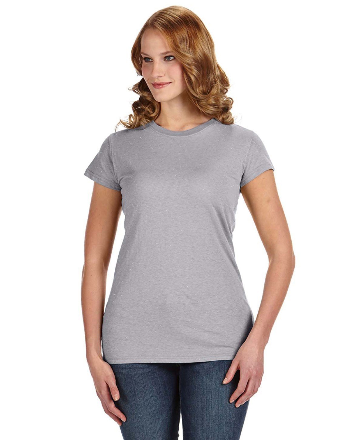 J America Women's Glitter T-Shirt - XS Size - Oxford - Casual Party Wear & Everyday Fashion Top