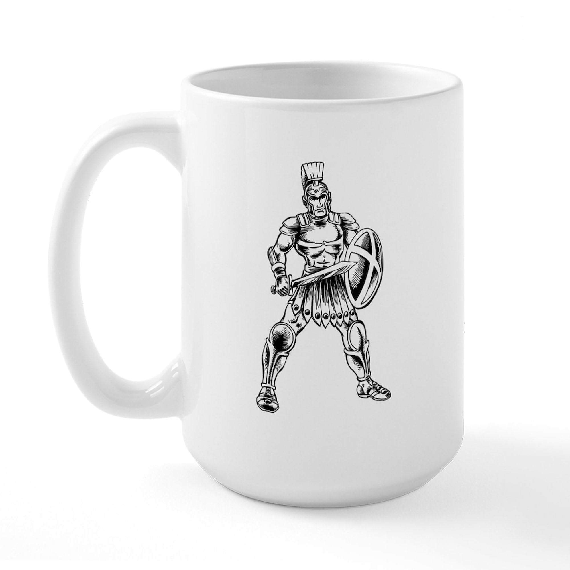 Roman Soldier Design 15 oz (444 ml) Ceramic Coffee Mug - Perfect for History Lovers, Office Use & Gift Giving