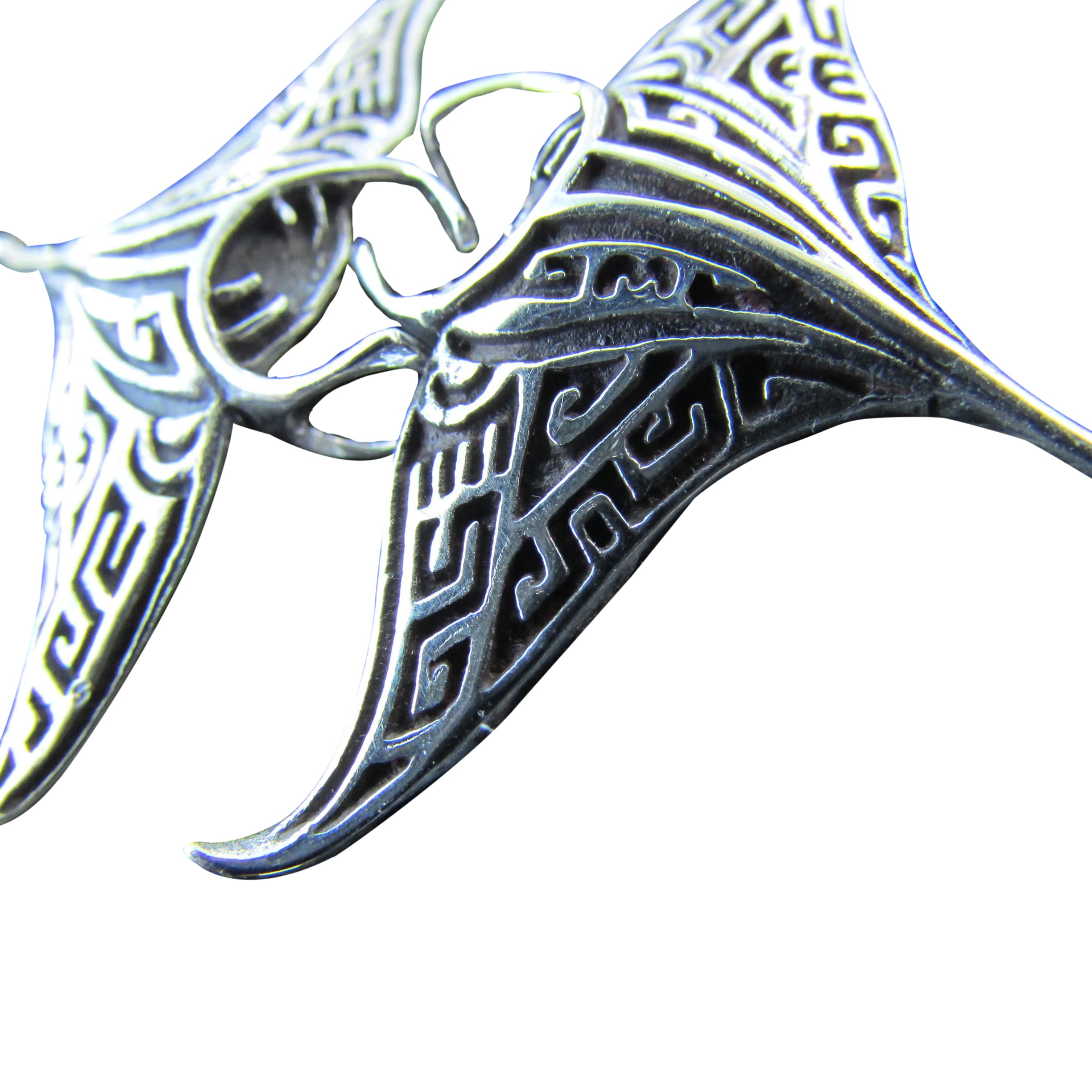 Manta Ray Earrings Large Sterling Silver Dangle Earrings for Women - Perfect for Beach Parties, Boho Fashion & Ocean-Themed Jewelry Gifts