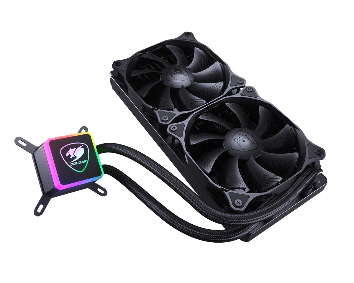 COUGAR Aqua 280 RGB High-Performance CPU Liquid Cooler with Remote Control - Vibrant LED Pump Head for Gaming PC Builds | Perfect for Overclocking & Silent Cooling in Workstations