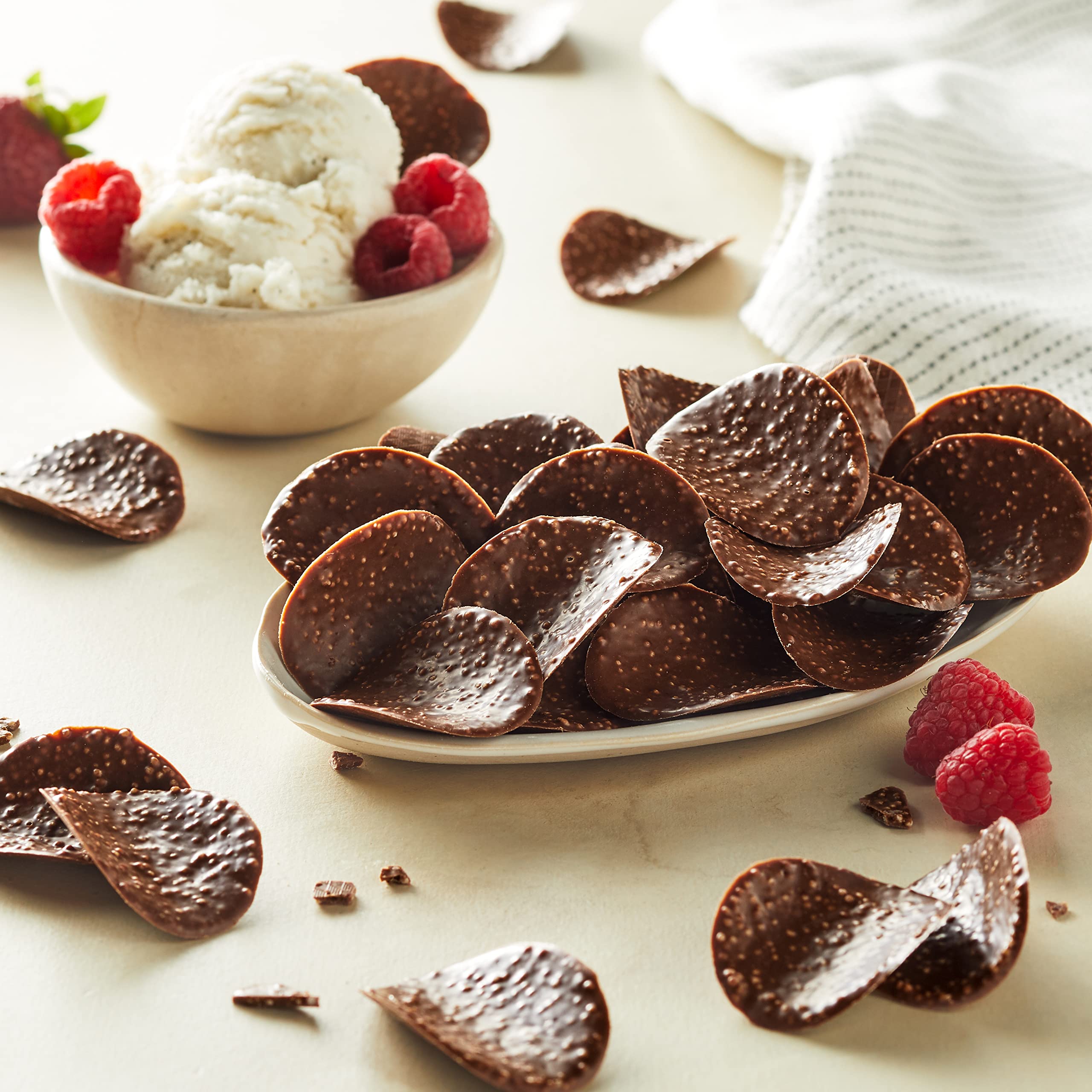 Aplenty Milk Chocolate Crisps - 4.4 Oz (125g) Premium Chocolate Snacks for Gifting, Parties & Dessert Toppings | Amazon Brand