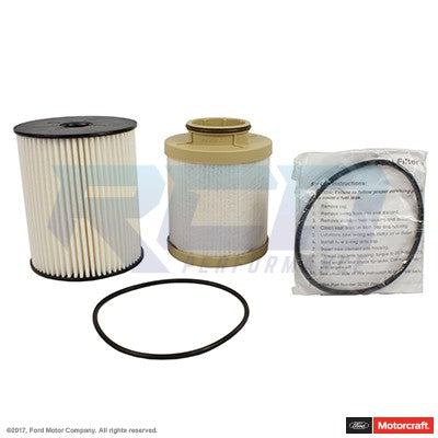 Motorcraft FD 4617 6.4L Diesel Fuel Filter Kit Replacement for Ford Trucks - Heavy Duty Engine Protection for Off-Road & Towing Applications