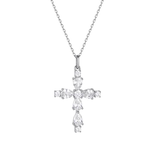 05_Cross_necklace_Pear_CZ_Silver