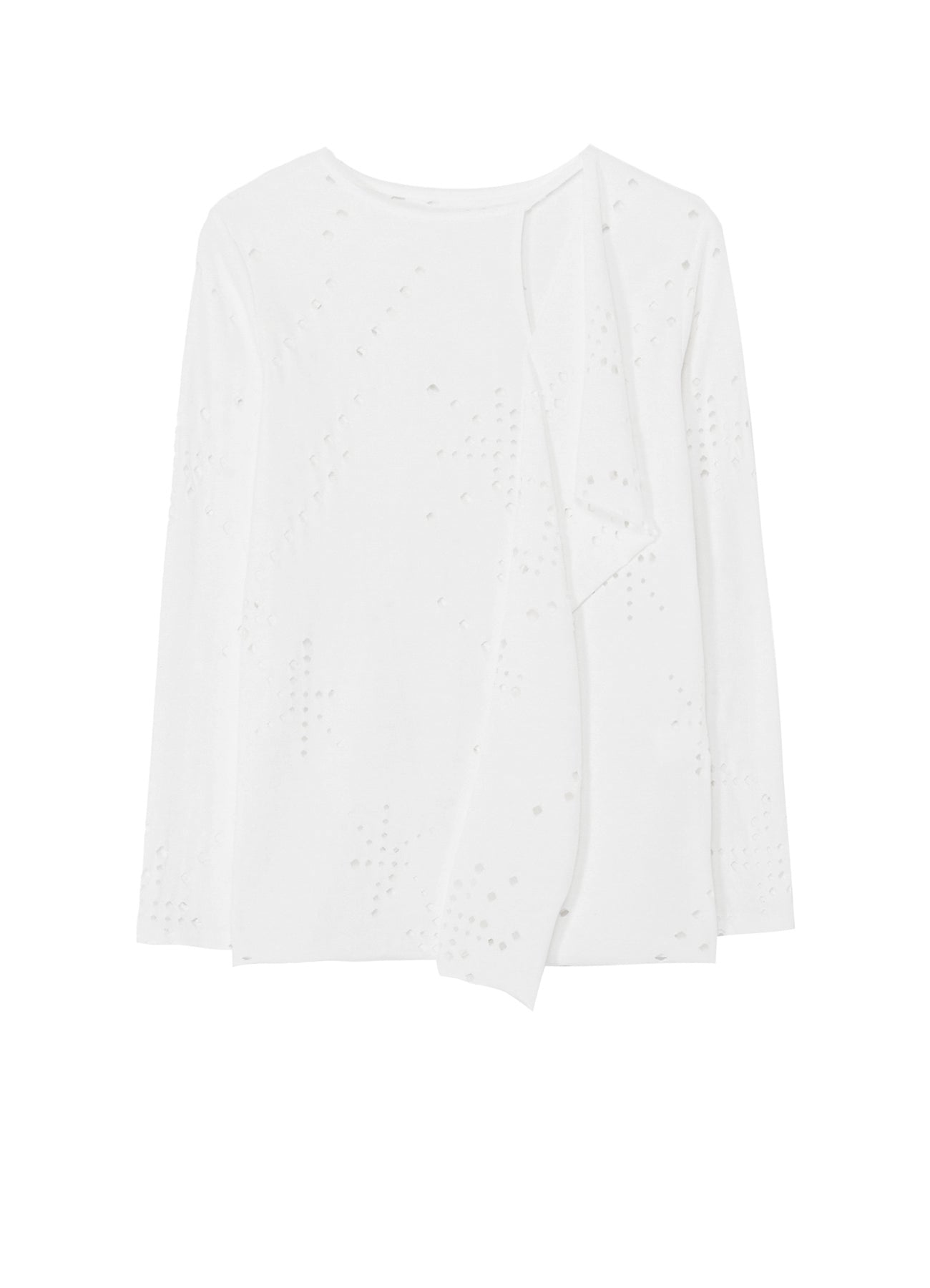 Breathable Cotton Jersey Long Sleeve T-Shirt with Unique Hole Design - Casual Comfort for Everyday Wear, Gym & Outdoor Activities
