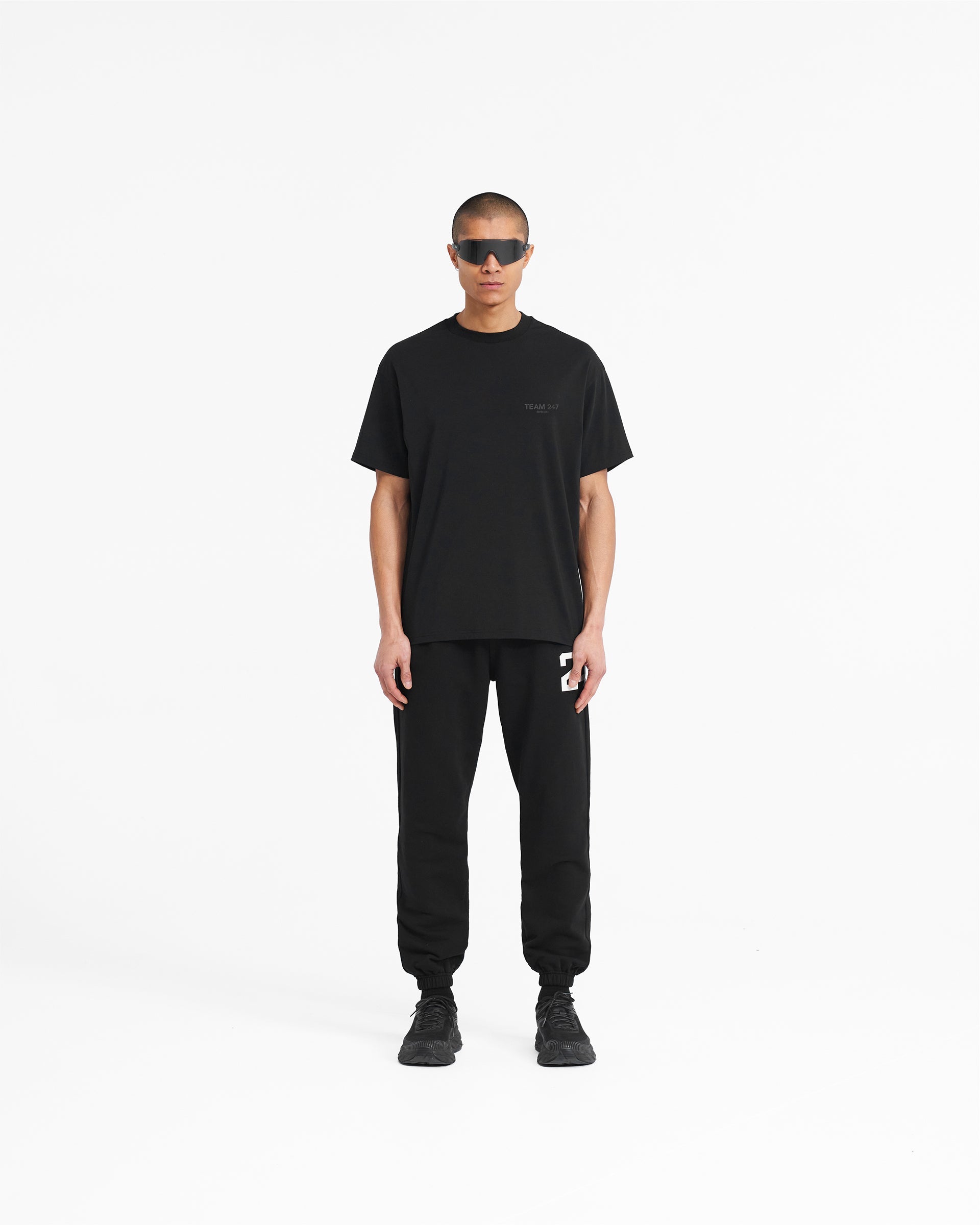 Team 247 Oversized T-Shirt for Men & Women - Comfortable Cotton Streetwear Tee - Matte Black - Perfect for Casual Wear, Street Style & Lounge