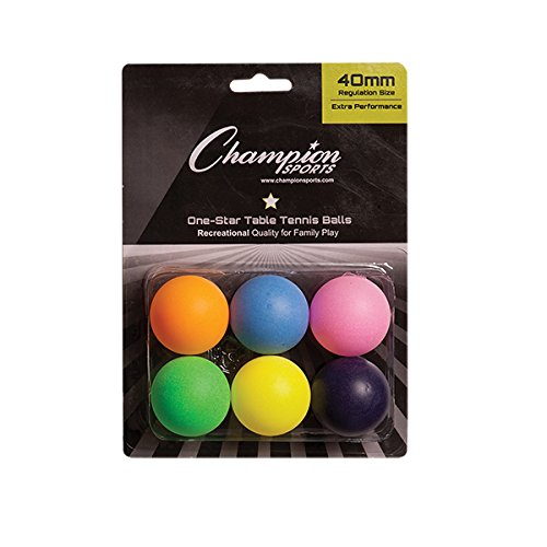 Champion Sports 1-Star Table Tennis Balls - Pack of 12 | Professional Practice & Recreational Ping Pong Balls for Indoor/Outdoor Play, Training & Tournaments