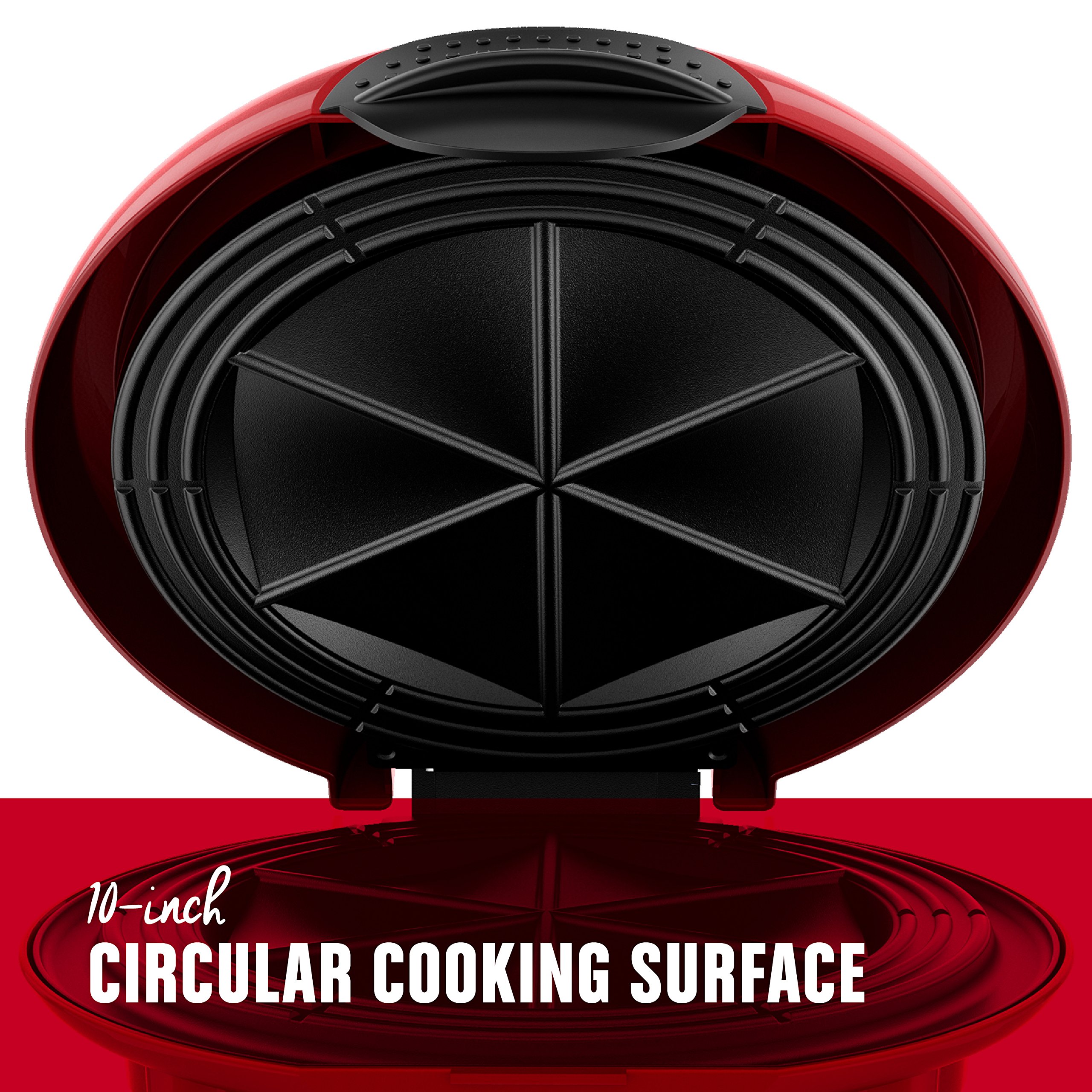 George Foreman 10 Inch Electric Quesadilla Maker - Red (GFQ001) | Fast & Easy Quesadilla, Panini & Sandwich Press for Home, Office & Parties