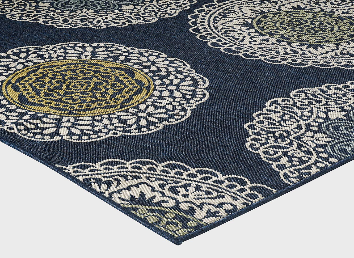 Havani Anshayo 2' x 3' Blue Medallion Indoor Outdoor Area Rug - Perfect for Living Room, Bedroom, Patio & Entryway Decor
