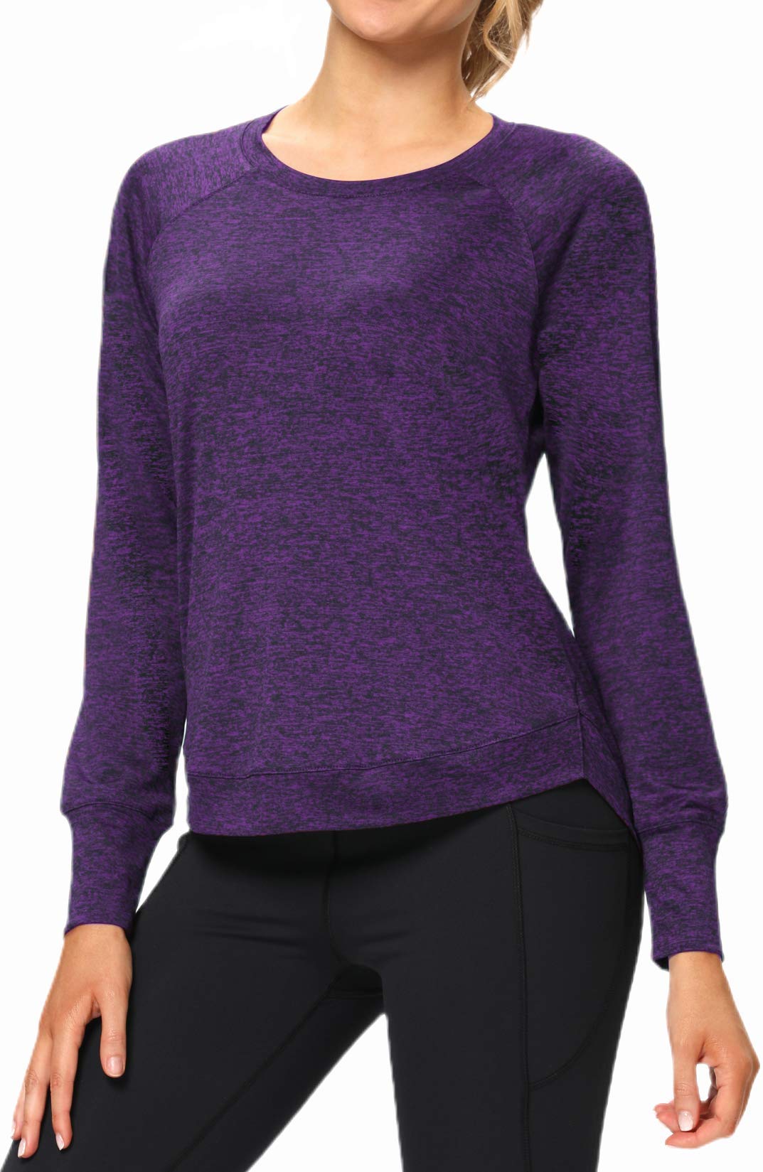 CUQY Women's Long Sleeve Workout Shirts - Breathable Yoga Running Athletic Tops for Women | Gym, Pilates & Outdoor Activities