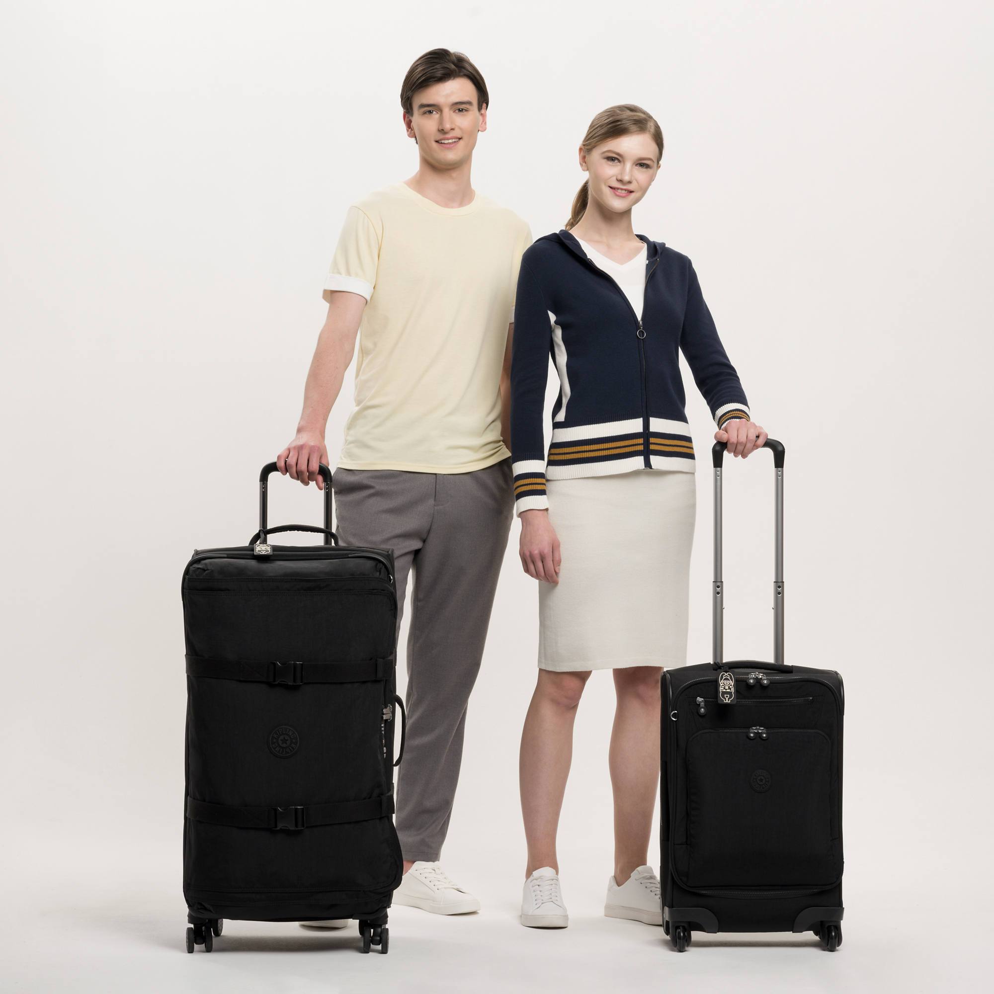 Kipling Spontaneous Large Rolling Luggage - Black Noir | Lightweight Expandable Suitcase with Wheels for Travel, Business Trips & Vacations