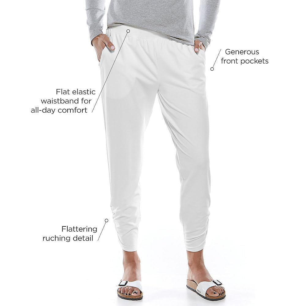 Coolibar UPF 50+ Women's Sun Protective Café Ruche Pants - Lightweight, Breathable & UV Blocking for Outdoor Activities, Travel & Summer Wear